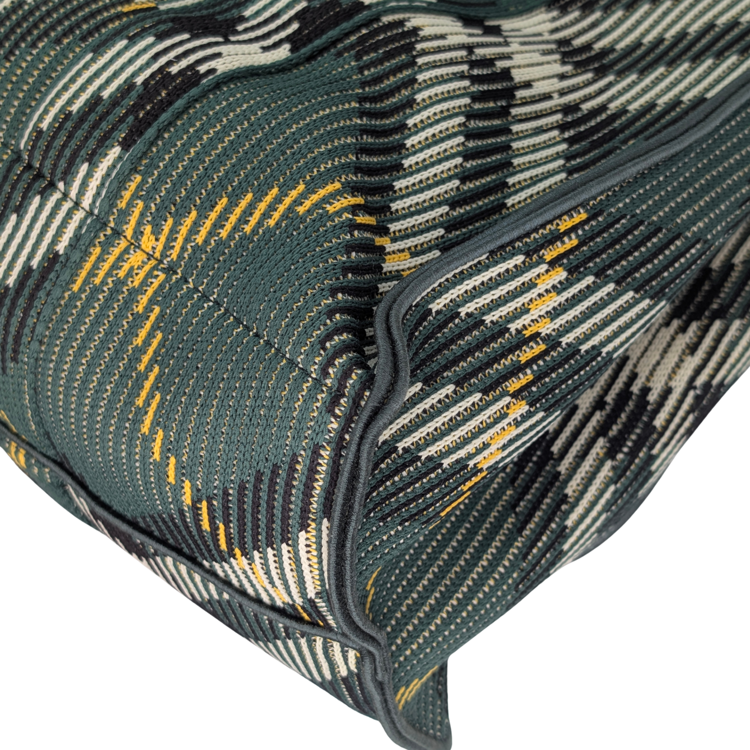 Burberry Medium Green Check Knitted Tote Bag