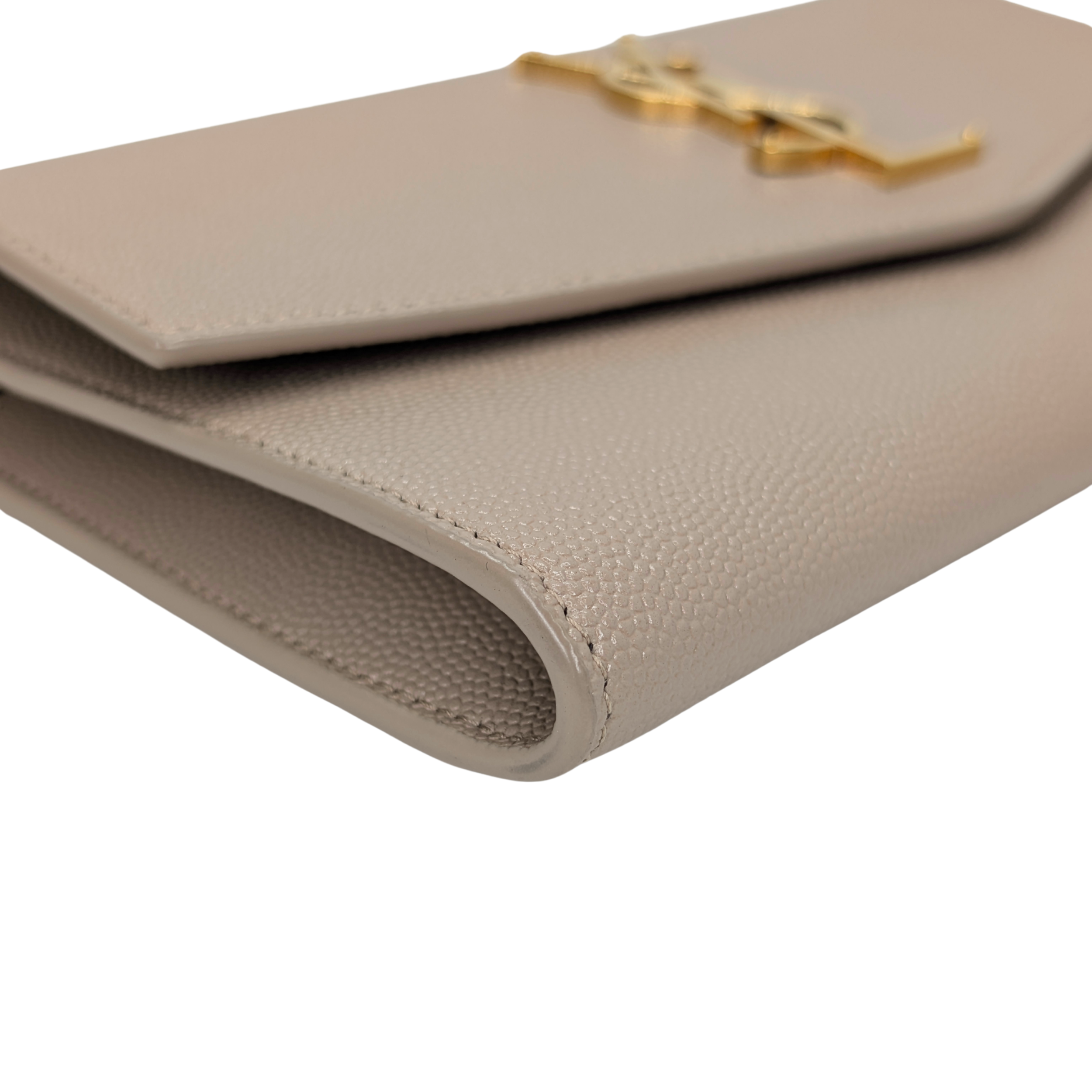 Yves Saint Laurent Uptown Wallet on Chain Dark Beige