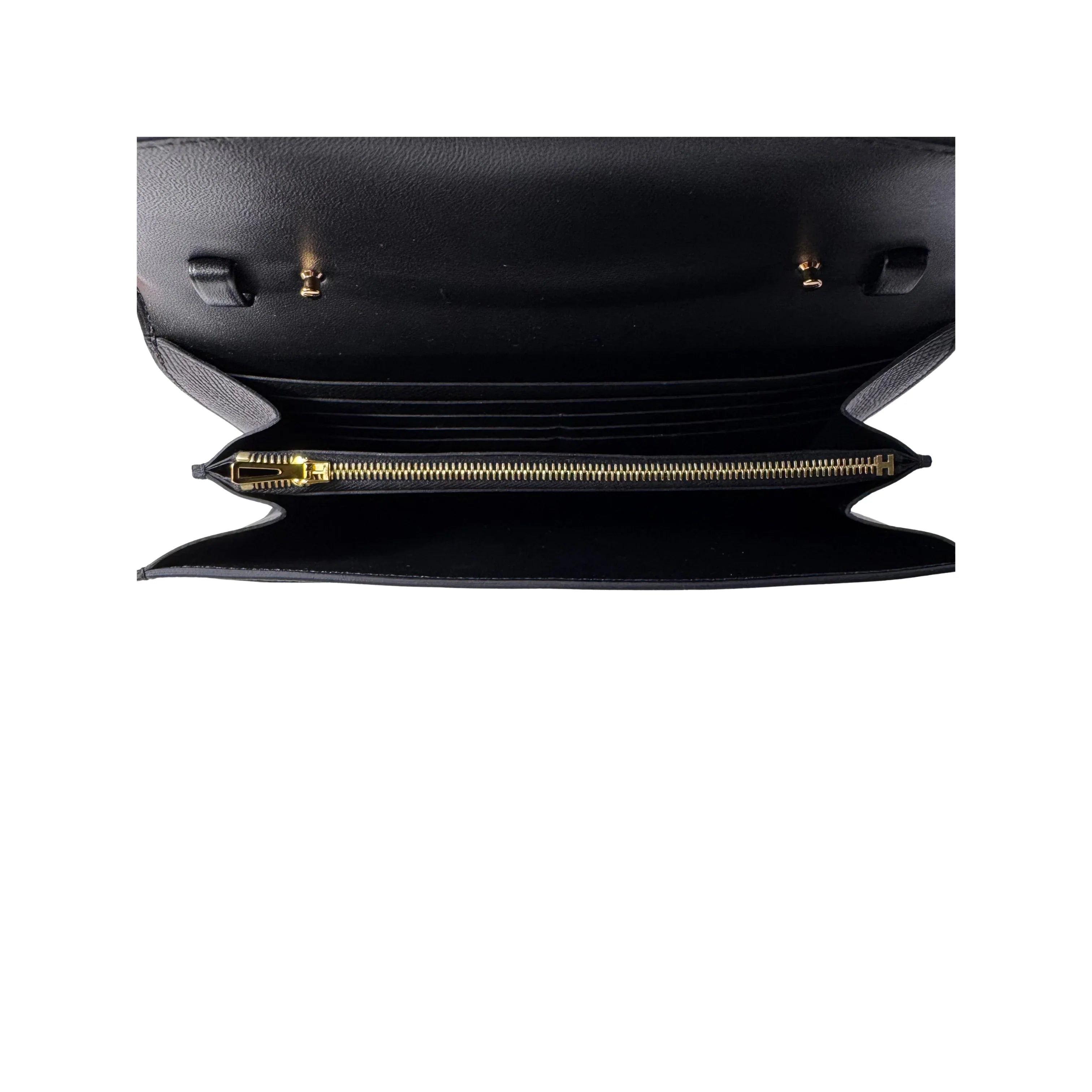 Hermes Epsom Constance To Go Black Wallet Crossbody Bag - Lost Designer