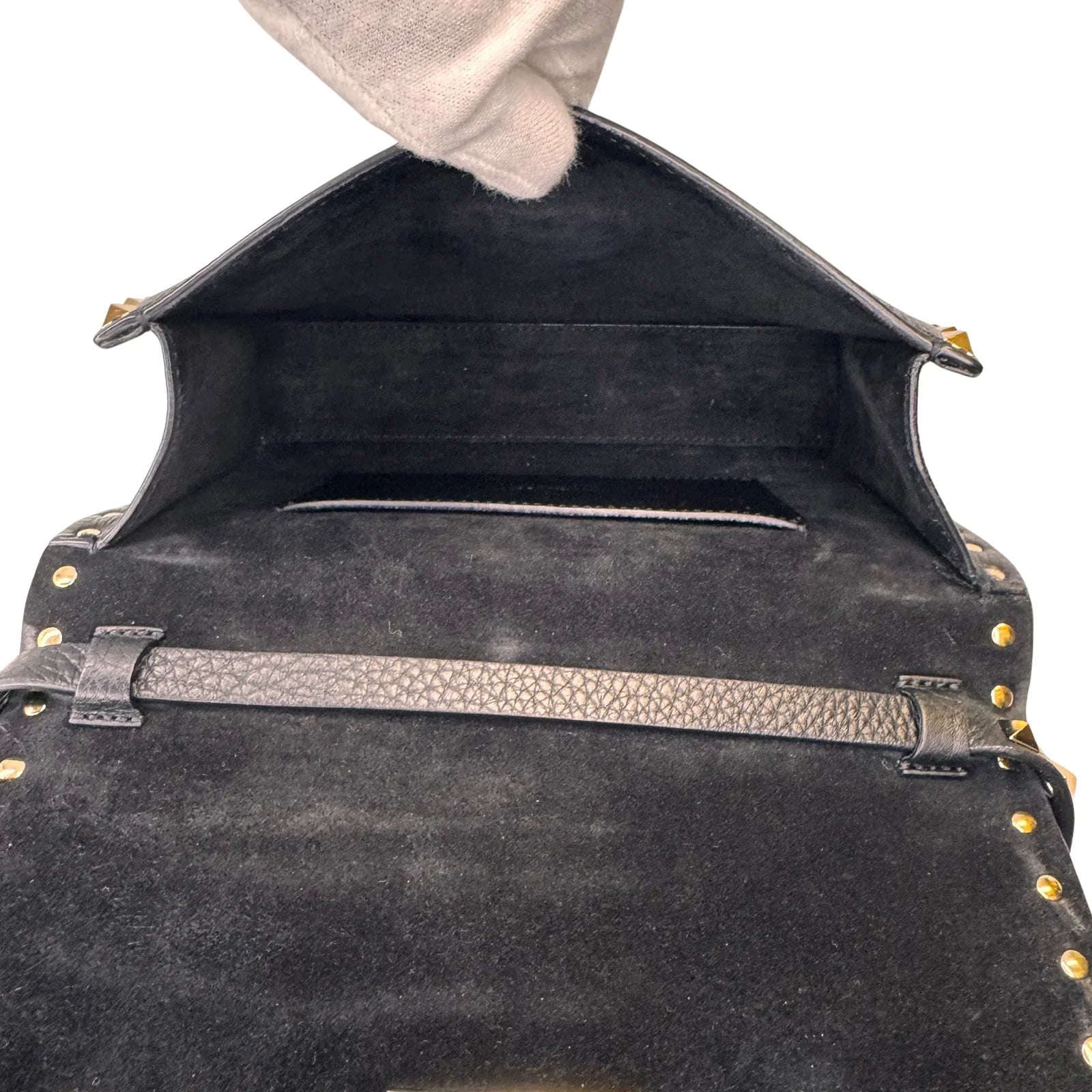 Valentino Garavani Rockstud Flip Lock Crossbody Bag – Black