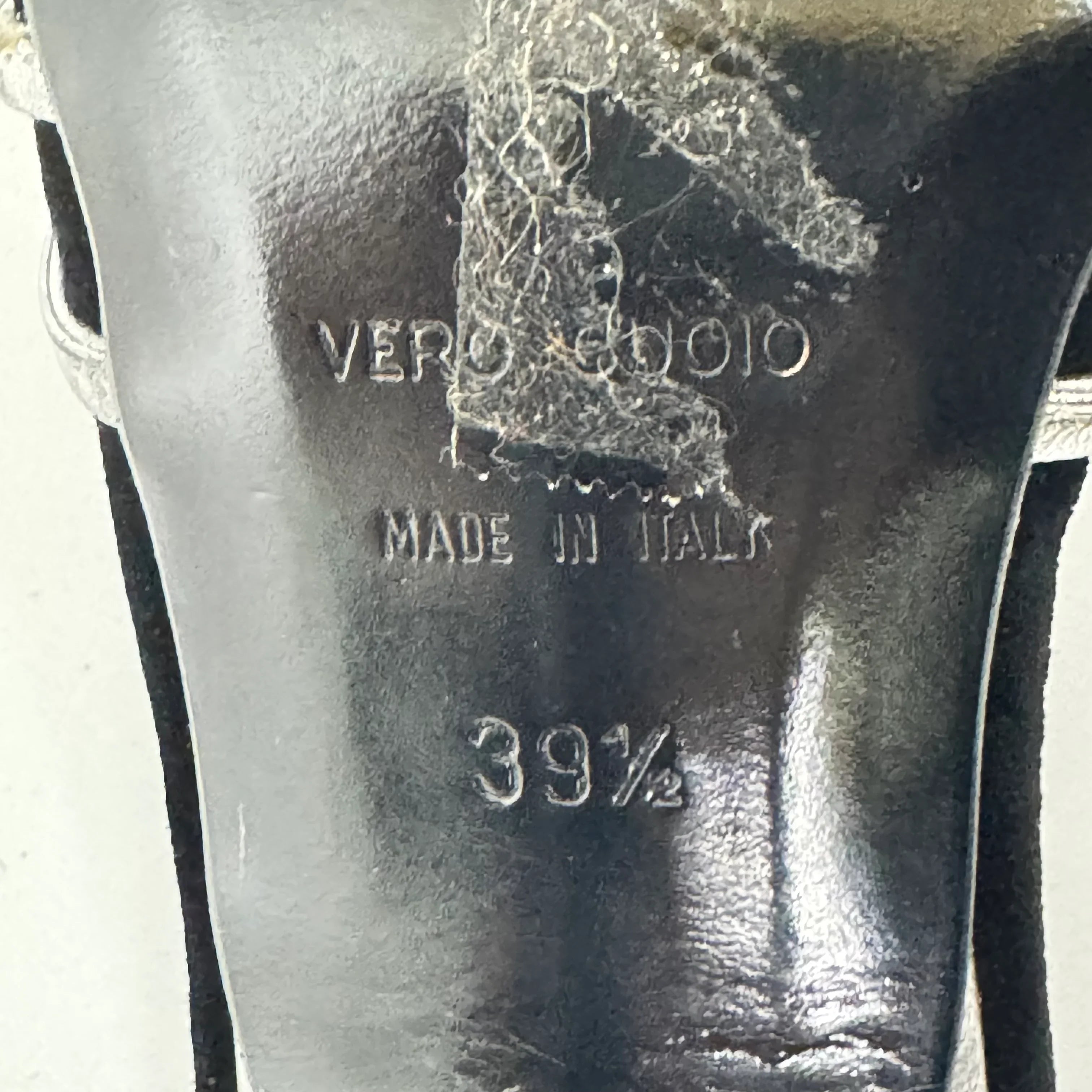 DOLCE & GABBANA Silver Metallic & Black Velvet Strappy Heels - Size 39.5