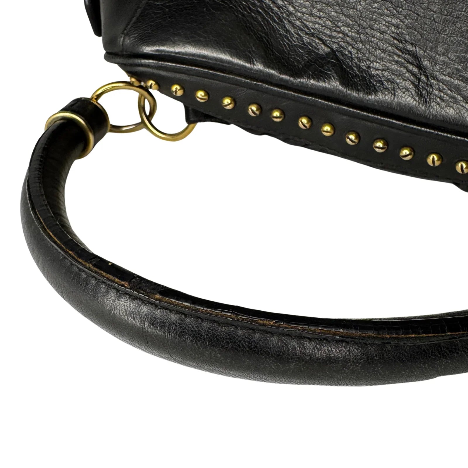 Burberry Black Studded Plissé Lambskin Leather Tote Bag