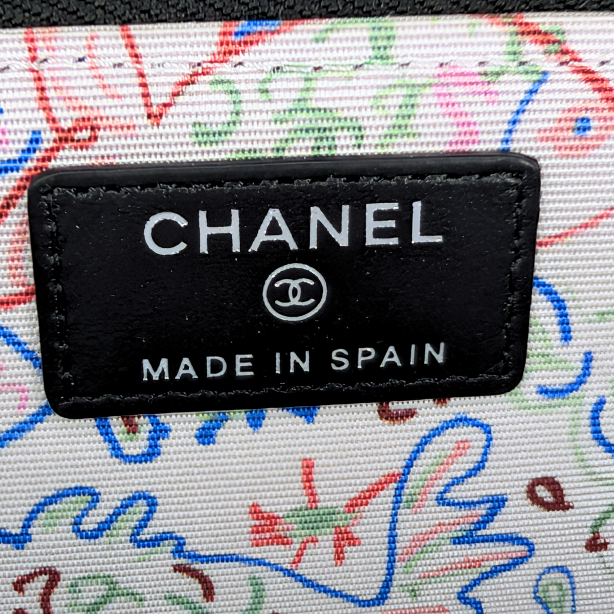 Chanel Logo Zip Around Wallet Black