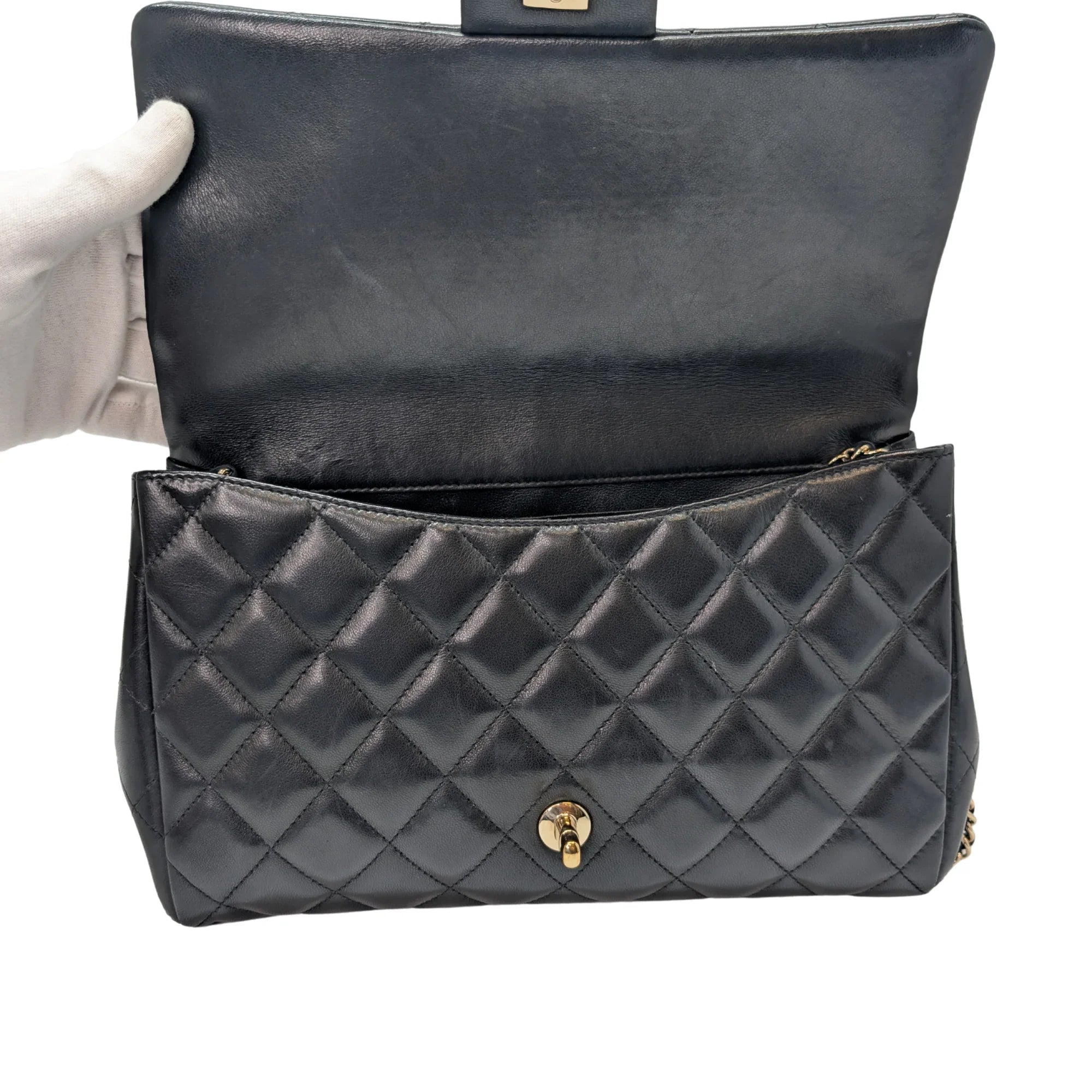 Chanel Classic Quilted Clutch With Chain Black - Lost Designer