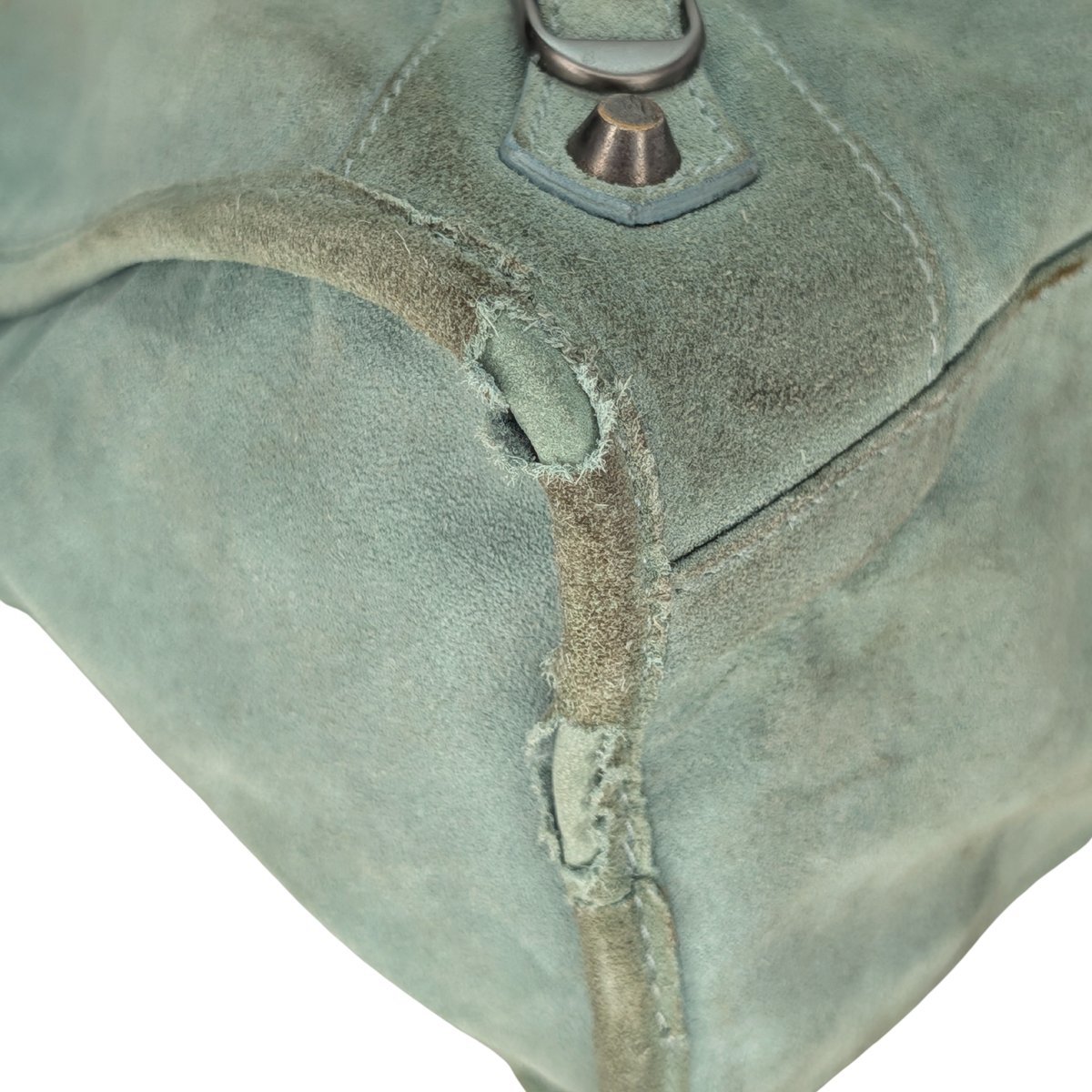 Balenciaga Motorcycle City Bag Suede Leather Pastel Green