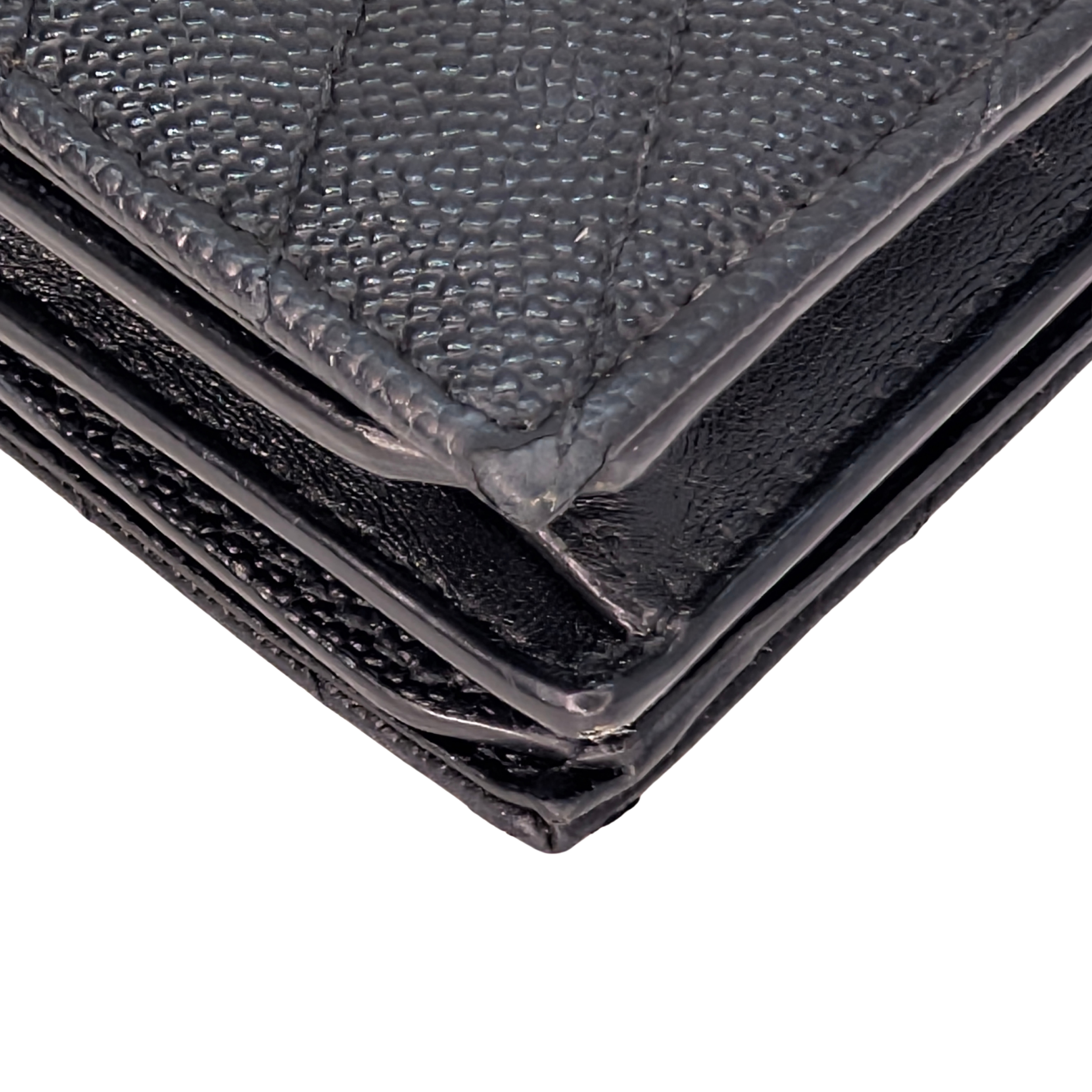 Yves Saint Laurent Cassandre Metalasse Wallet Black