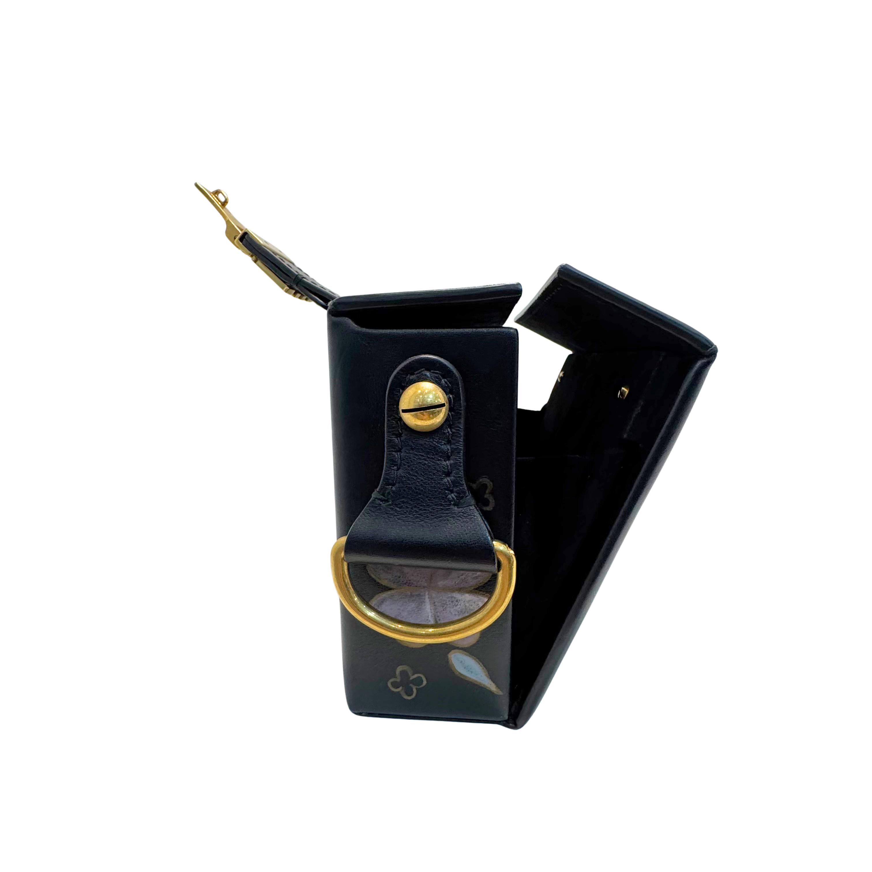 Dior Lockbox Zodiac Shoulder Bag Leather Black