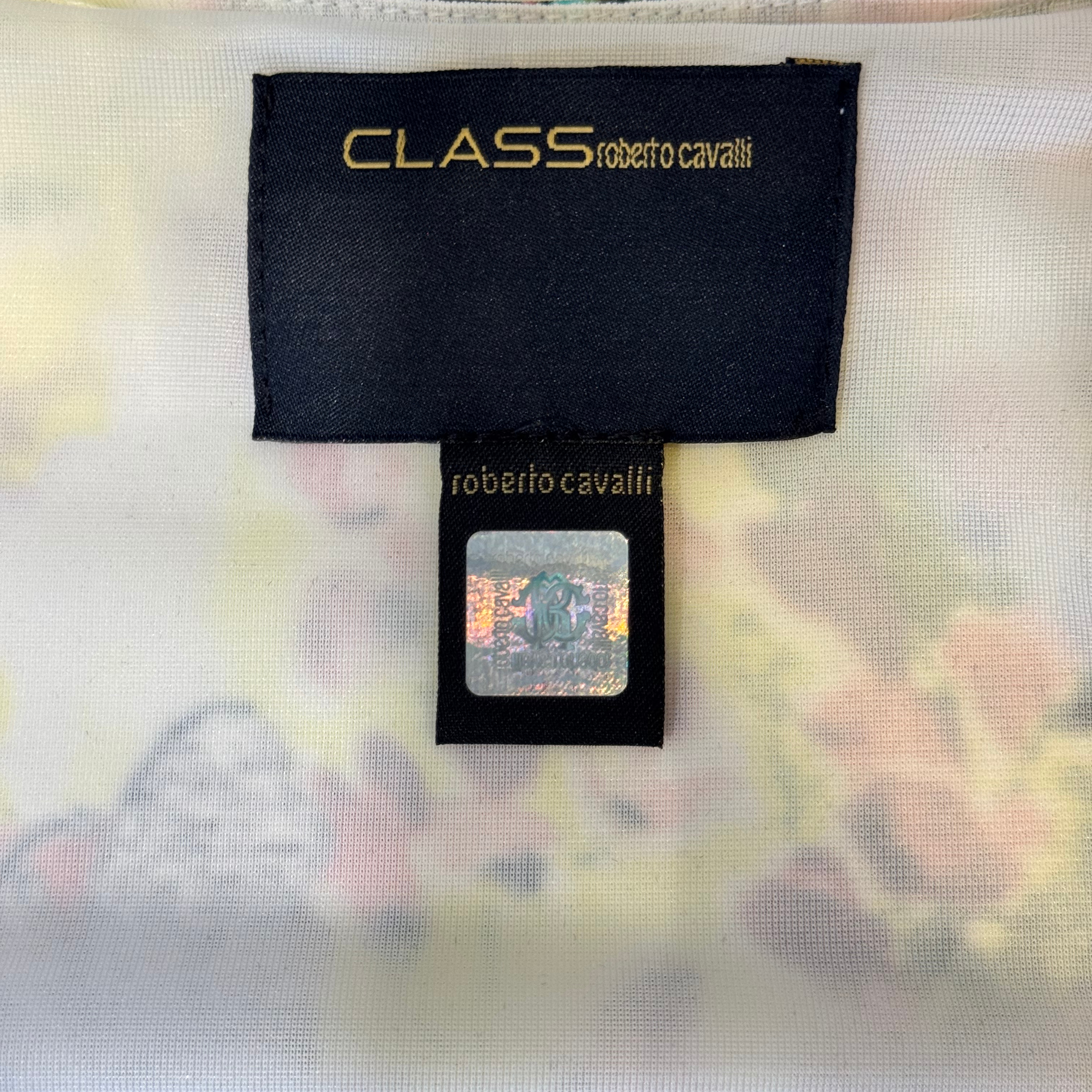 Roberto Cavalli Class Floral Dress 38 White Multicolour