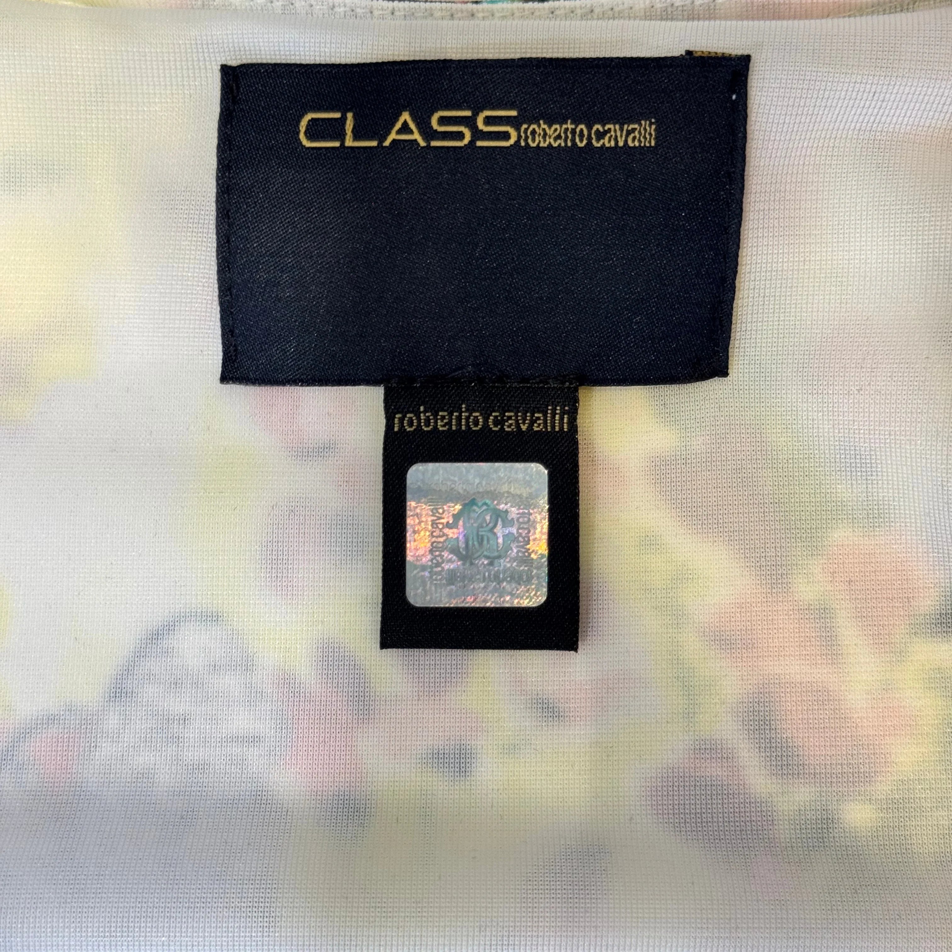 Roberto Cavalli Class Floral Dress 38 White Multicolour - Lost Designer