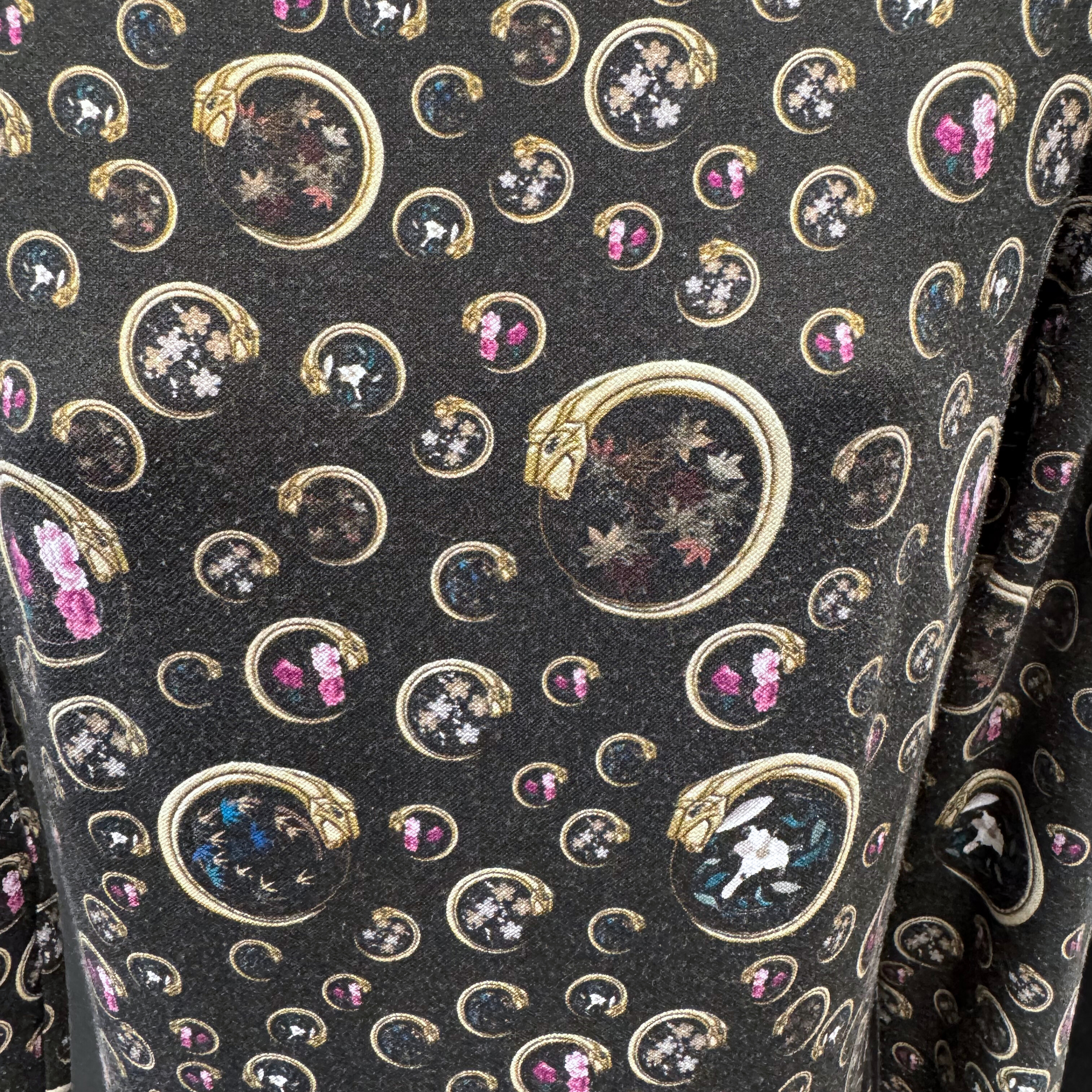Robert Calvani Moon Phase Print Long Sleeve Midi Dress 38