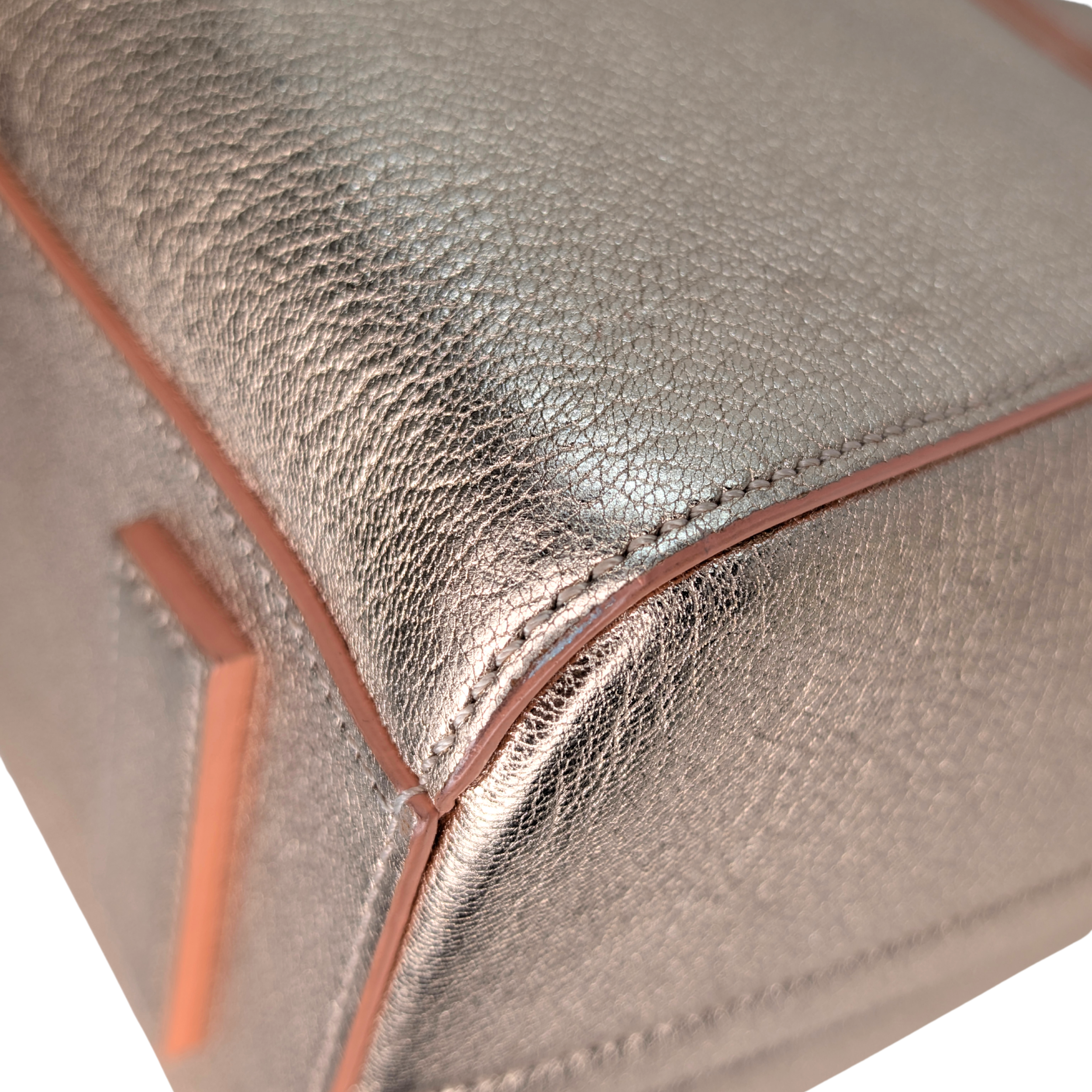 Givenchy Antigona Small Sugar Goatskin Metalic Pink Bag