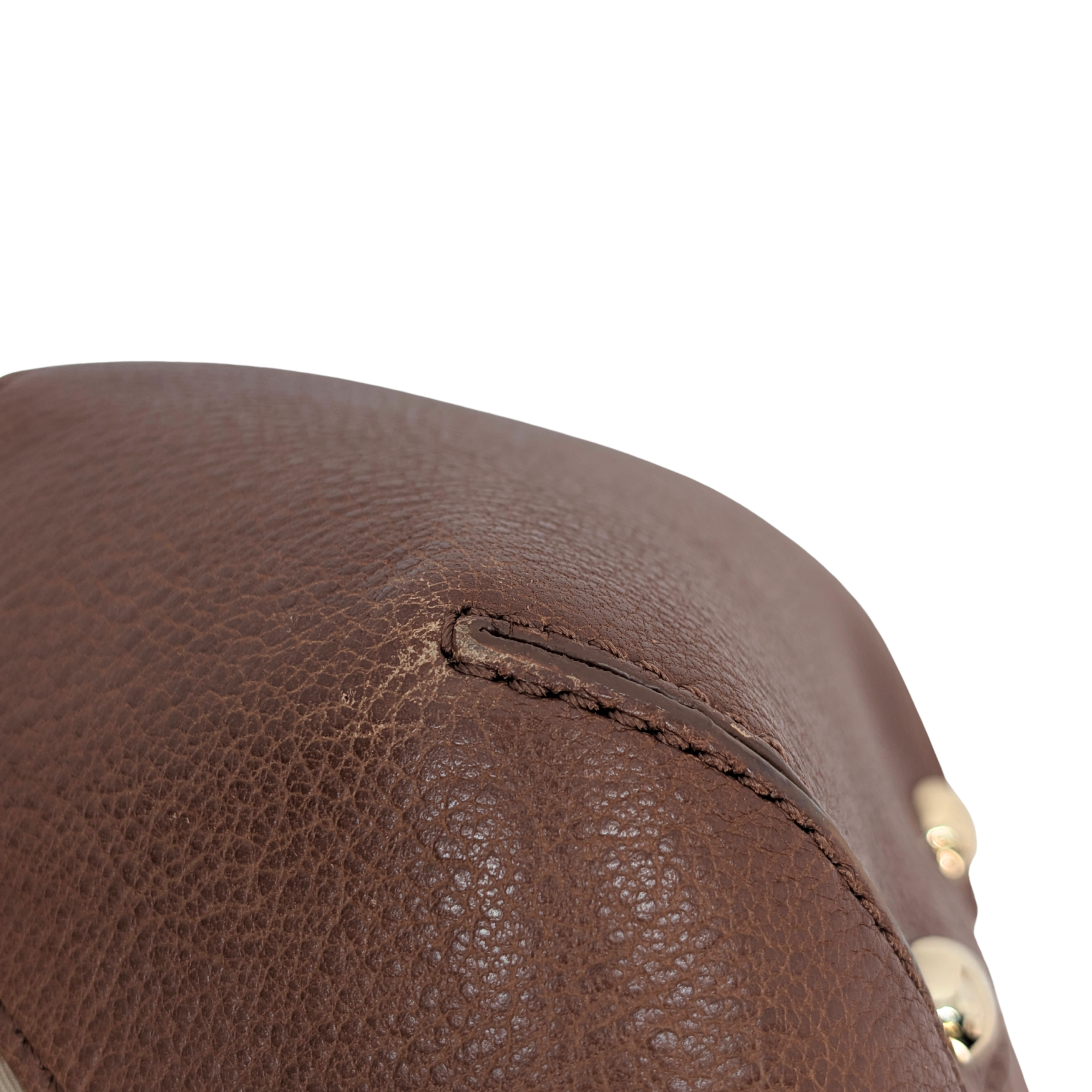 Burberry Embroidered Canvas X Leather Bowling Shoulder Bag