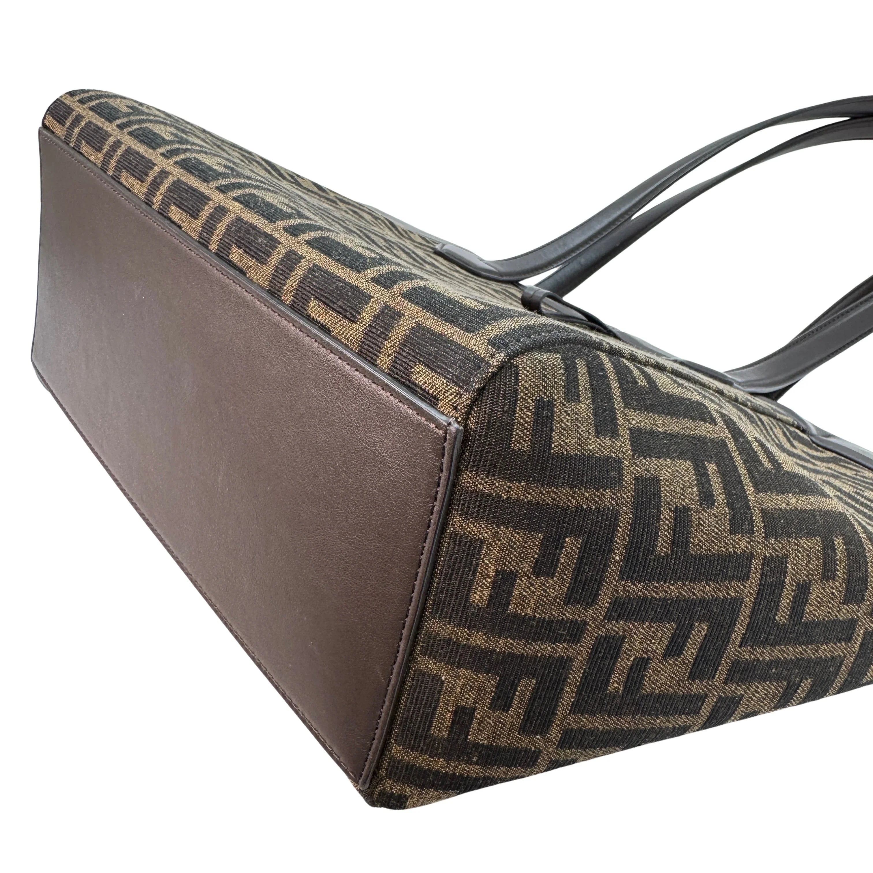 Fendi Origami Medium Fabric Tote Bag Brown - Lost Designer