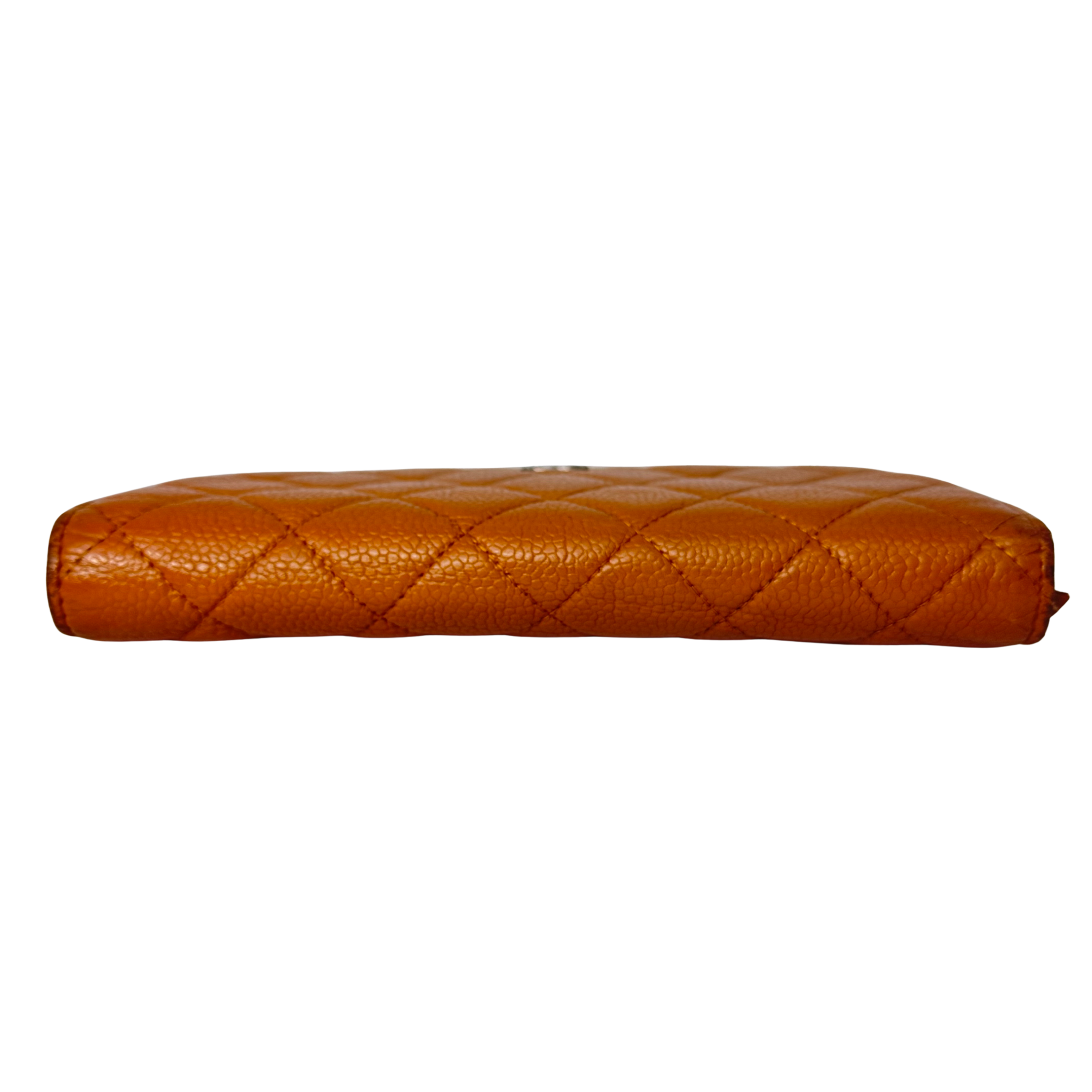 Chanel Grained Leather Wallet Brown