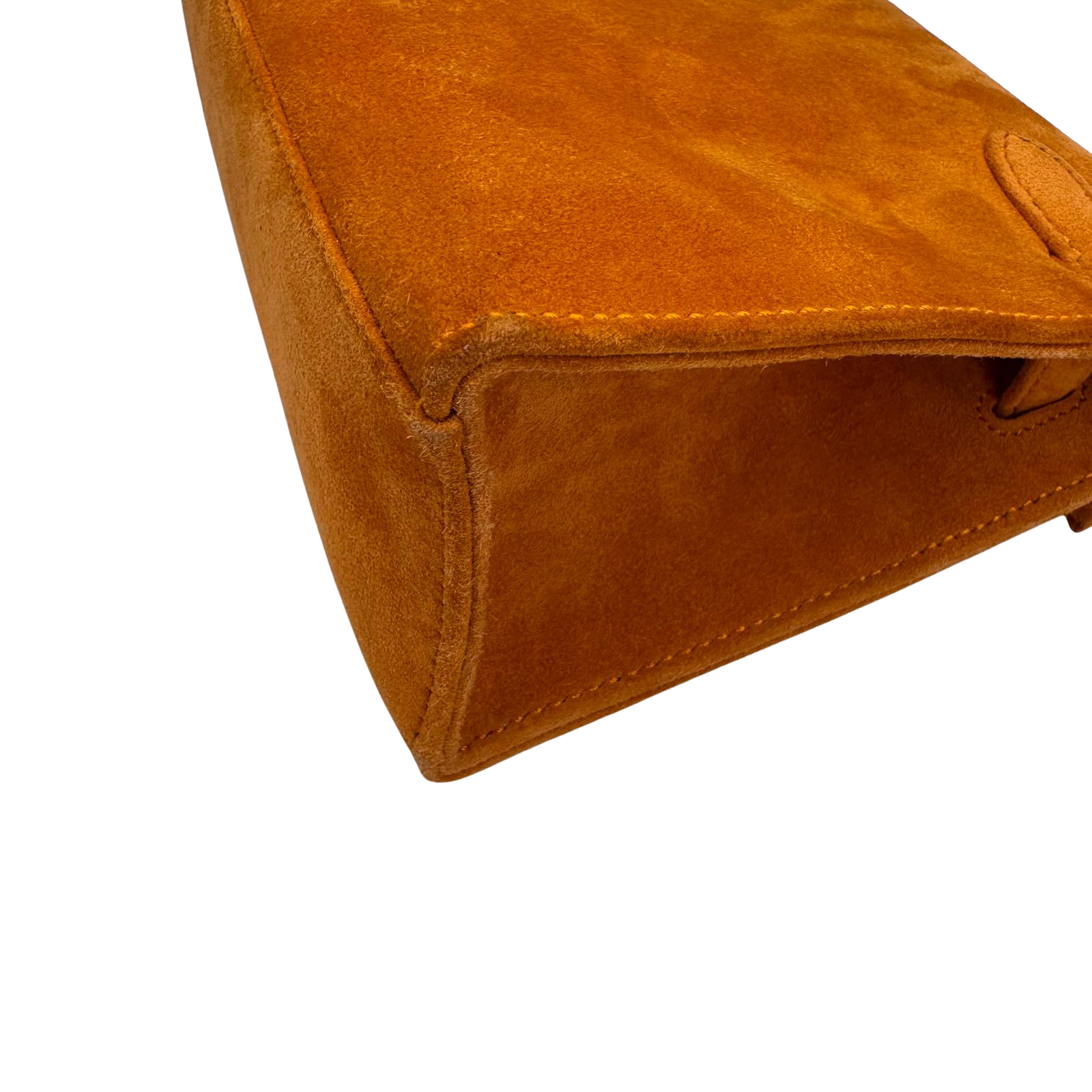 Hermès Kelly Pochette Orange H Veau Doblis Suede PWH ☐ I Stamp