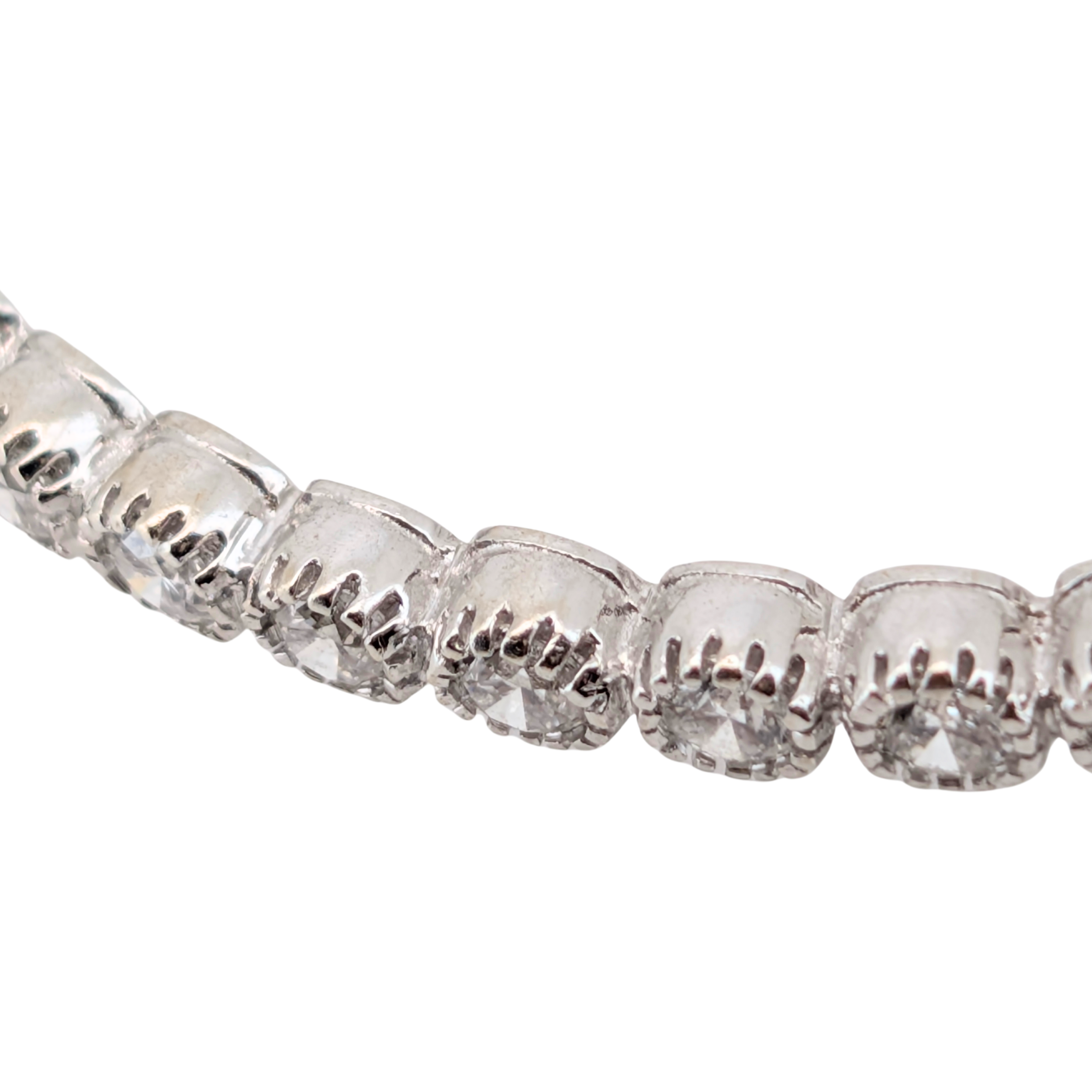 3.00Ct Natural Diamond Full Eternity Bangle In 18K White Gold