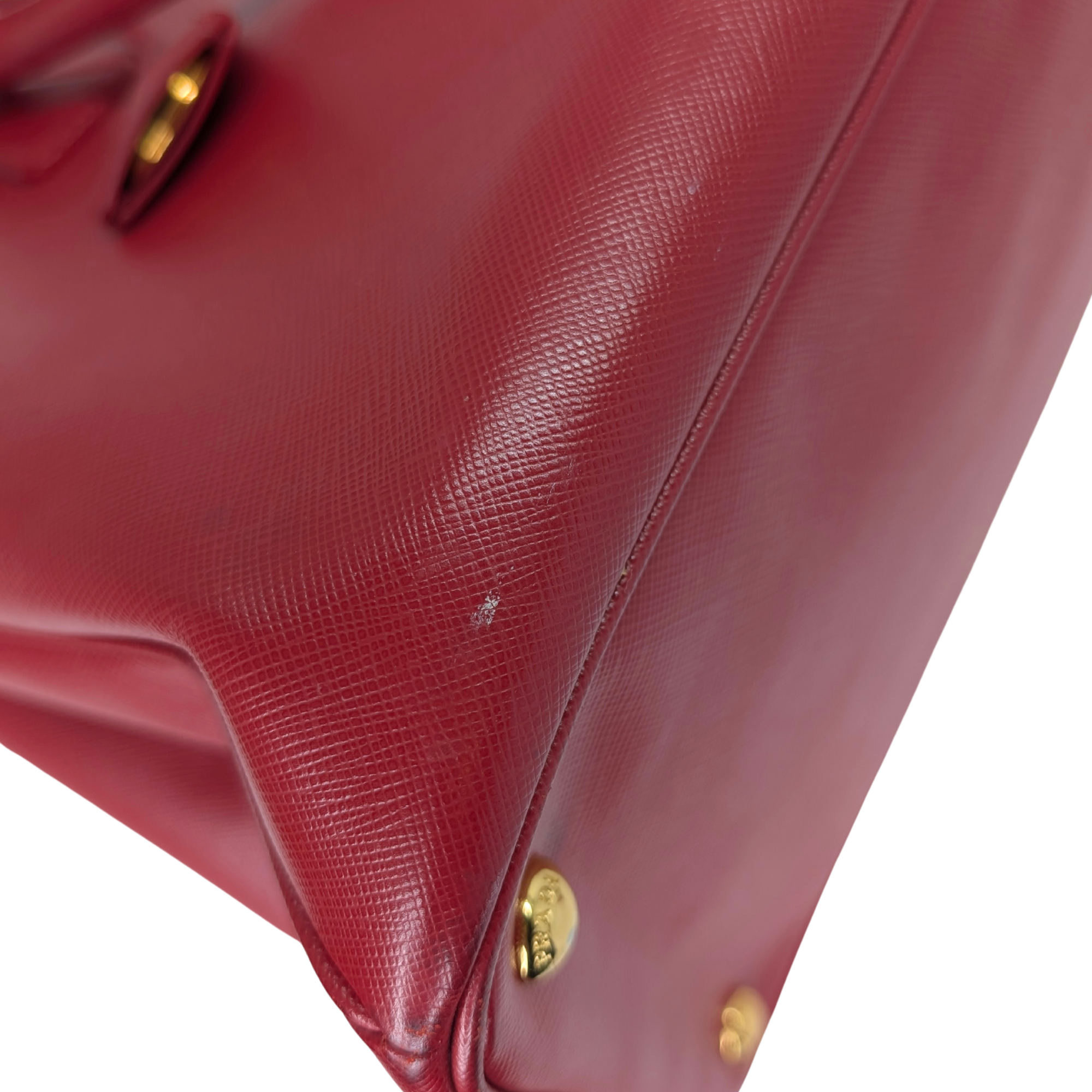 Prada Lux Open Saffiano Tote Bag Red