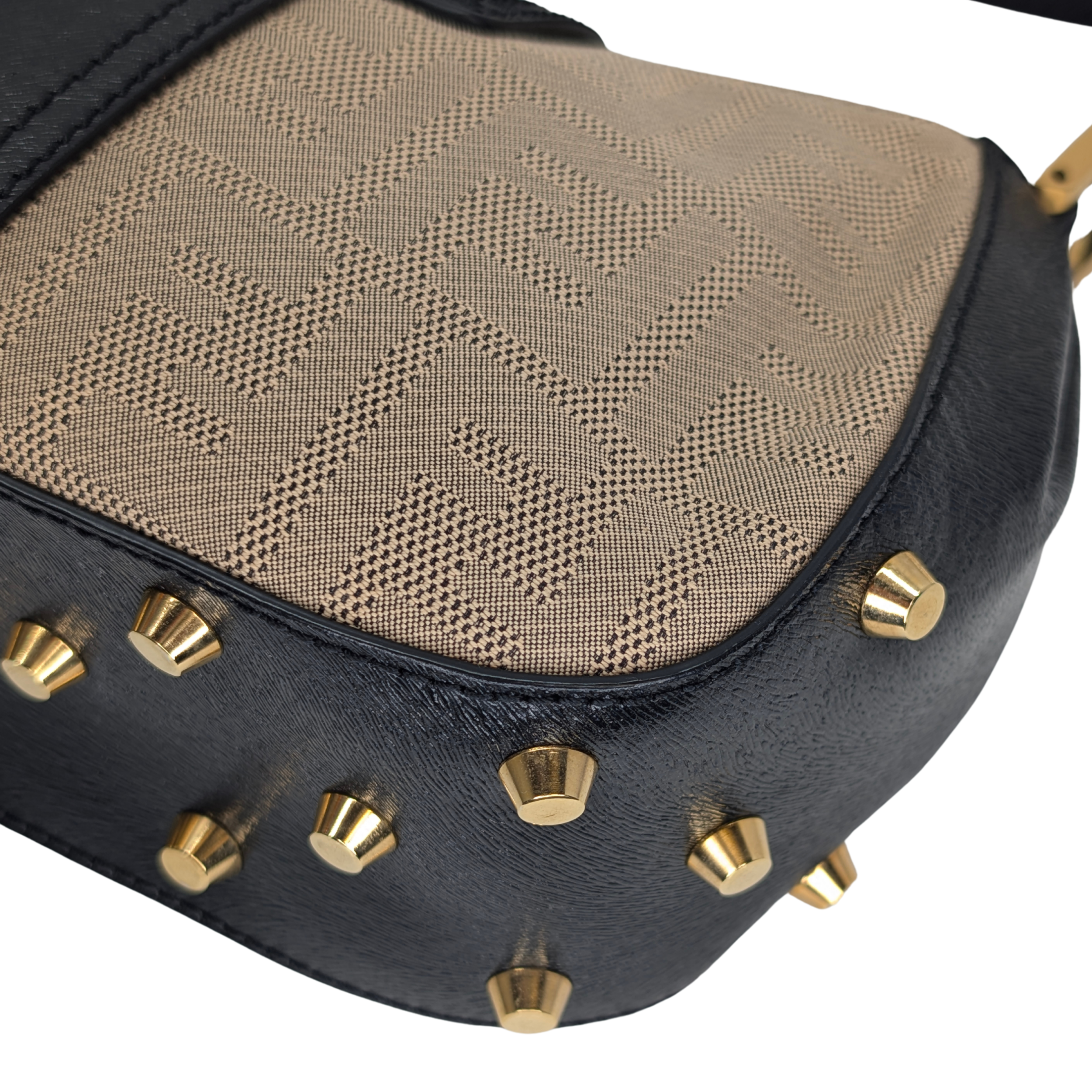 Fendi Logo Flap Baguette Bag Beige X Black