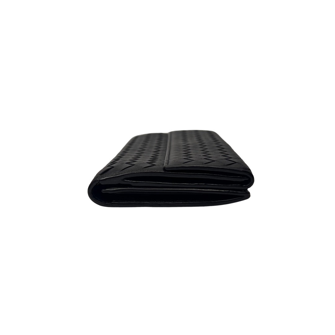 Bottega Veneta Nappa Intrecciato Continental Wallet Black