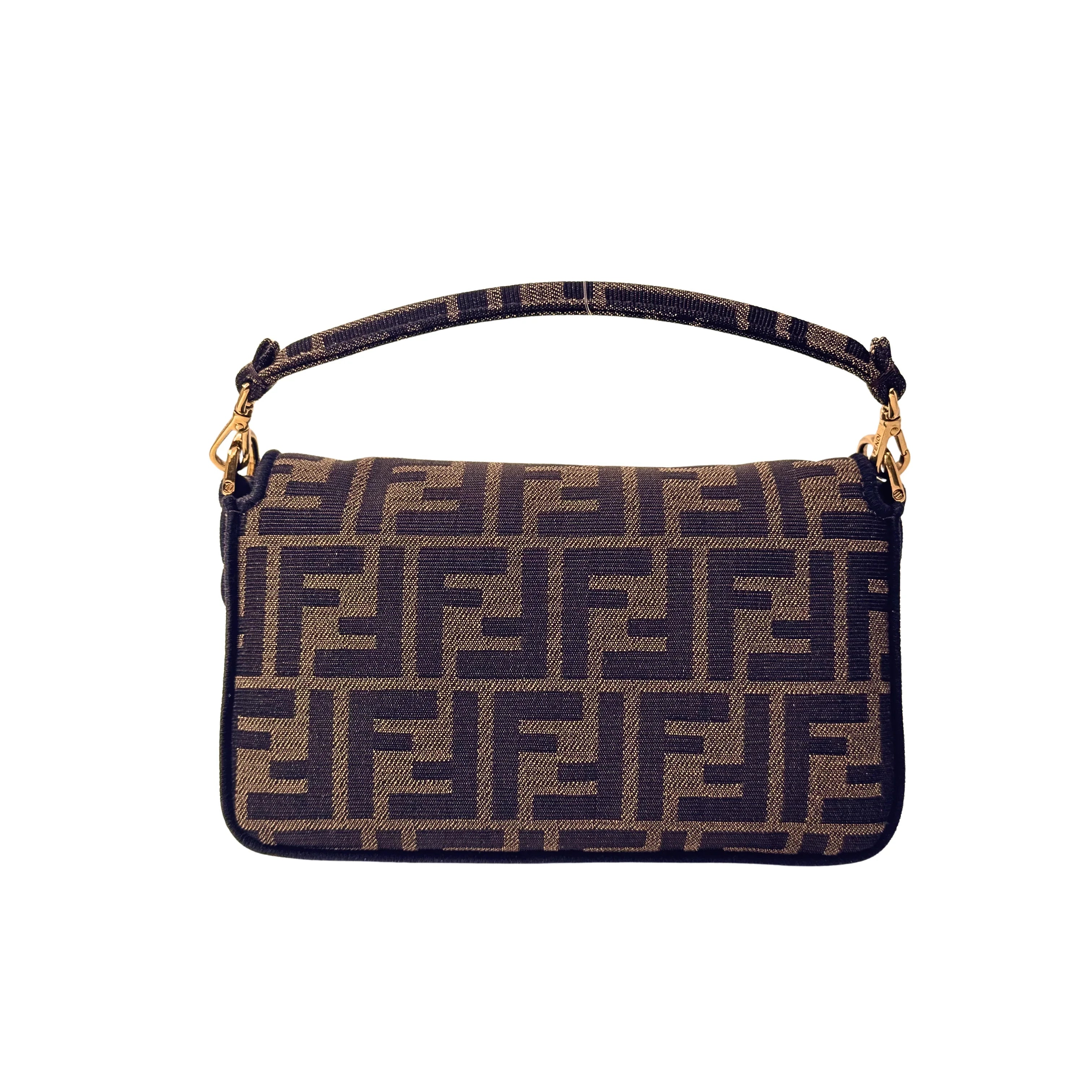 Fendi Jacquard FF Baguette Bag Canvas Brown - Lost Designer