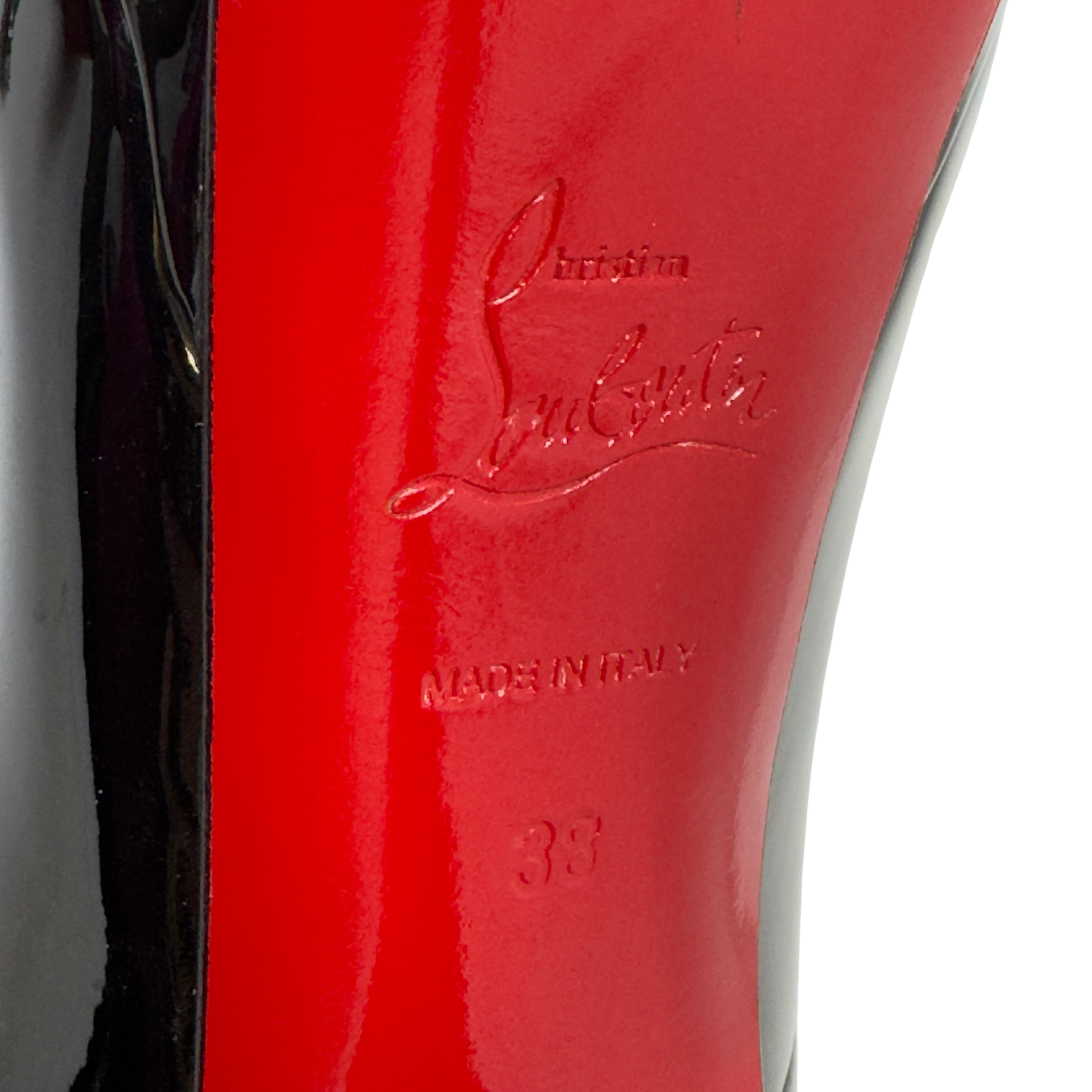 Christian Louboutin Lady Peep Red Bottom Pumps Black 38