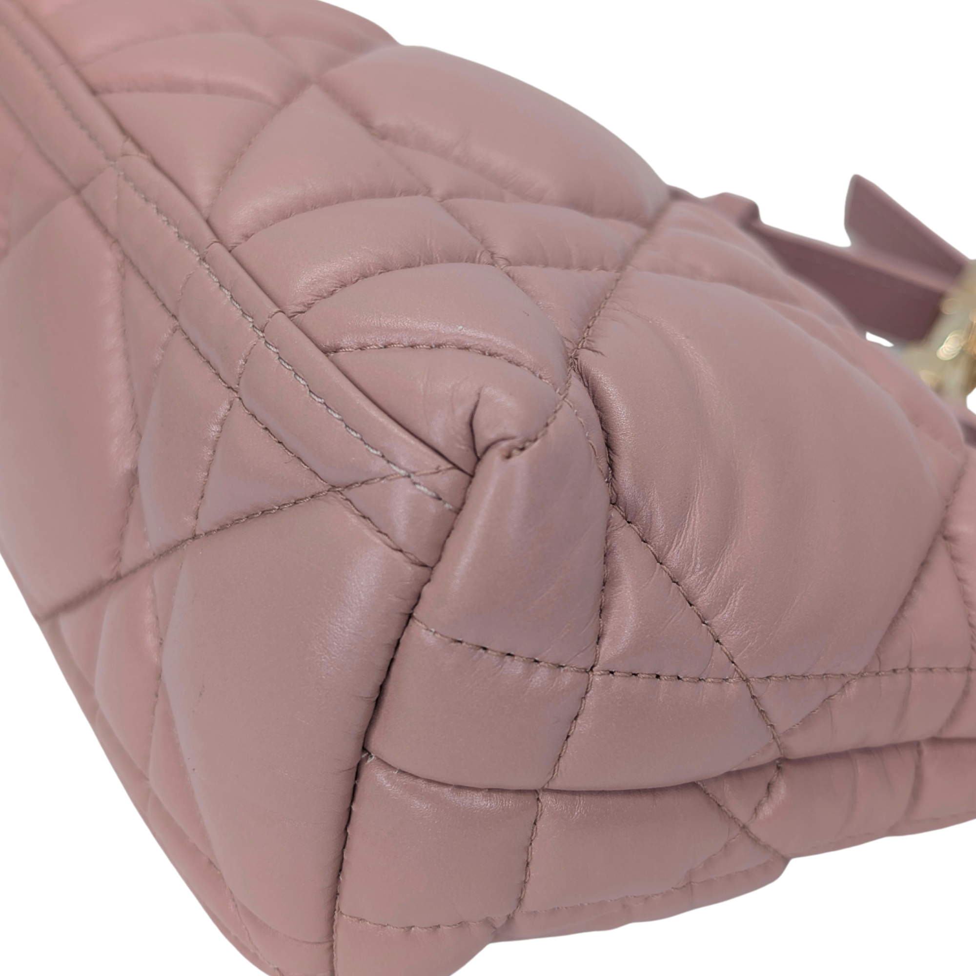 Dior Macrocannage Nomad Travel Pouch Bag Calfskin Pink