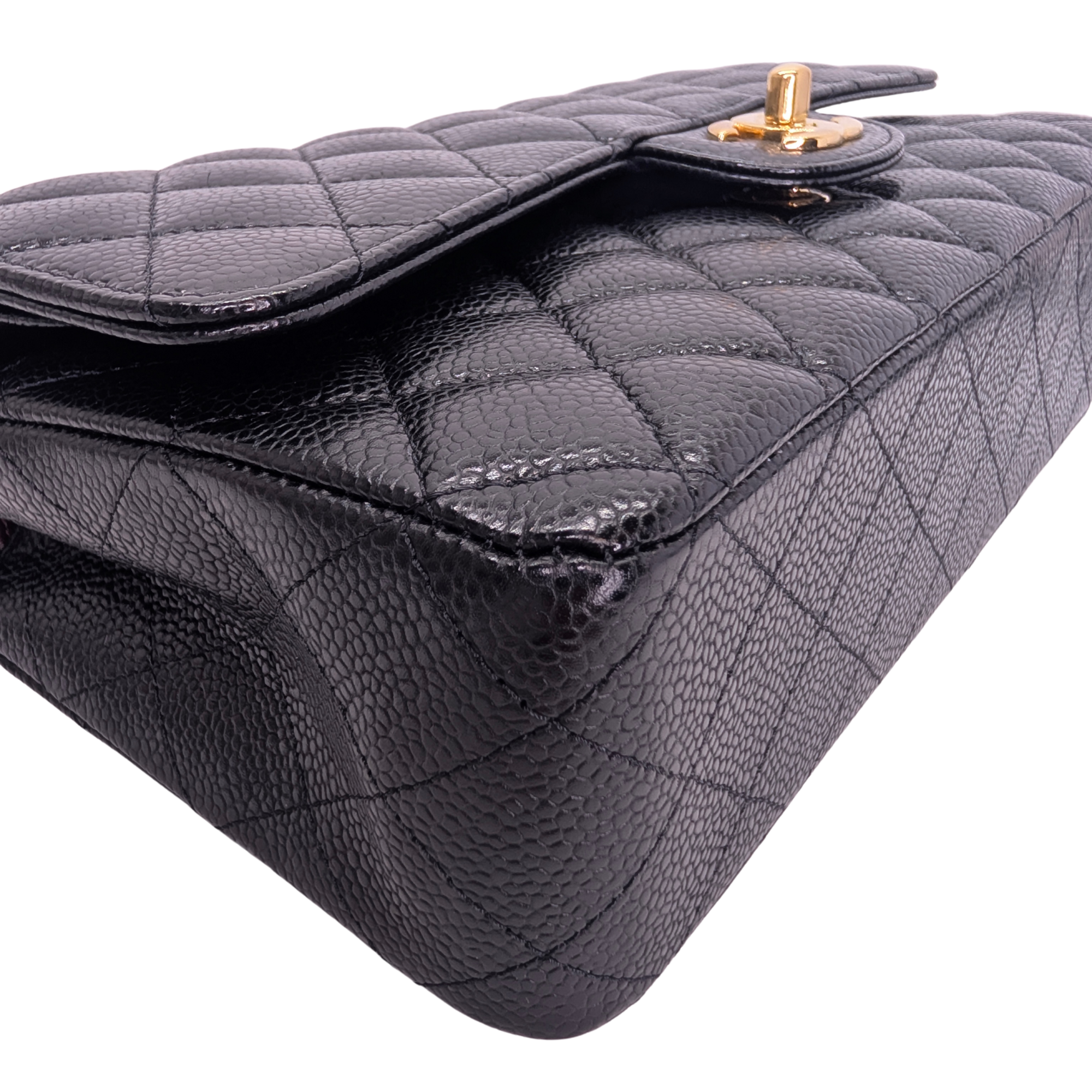 Chanel Classic Flap Bag Caviar Leather Medium Black