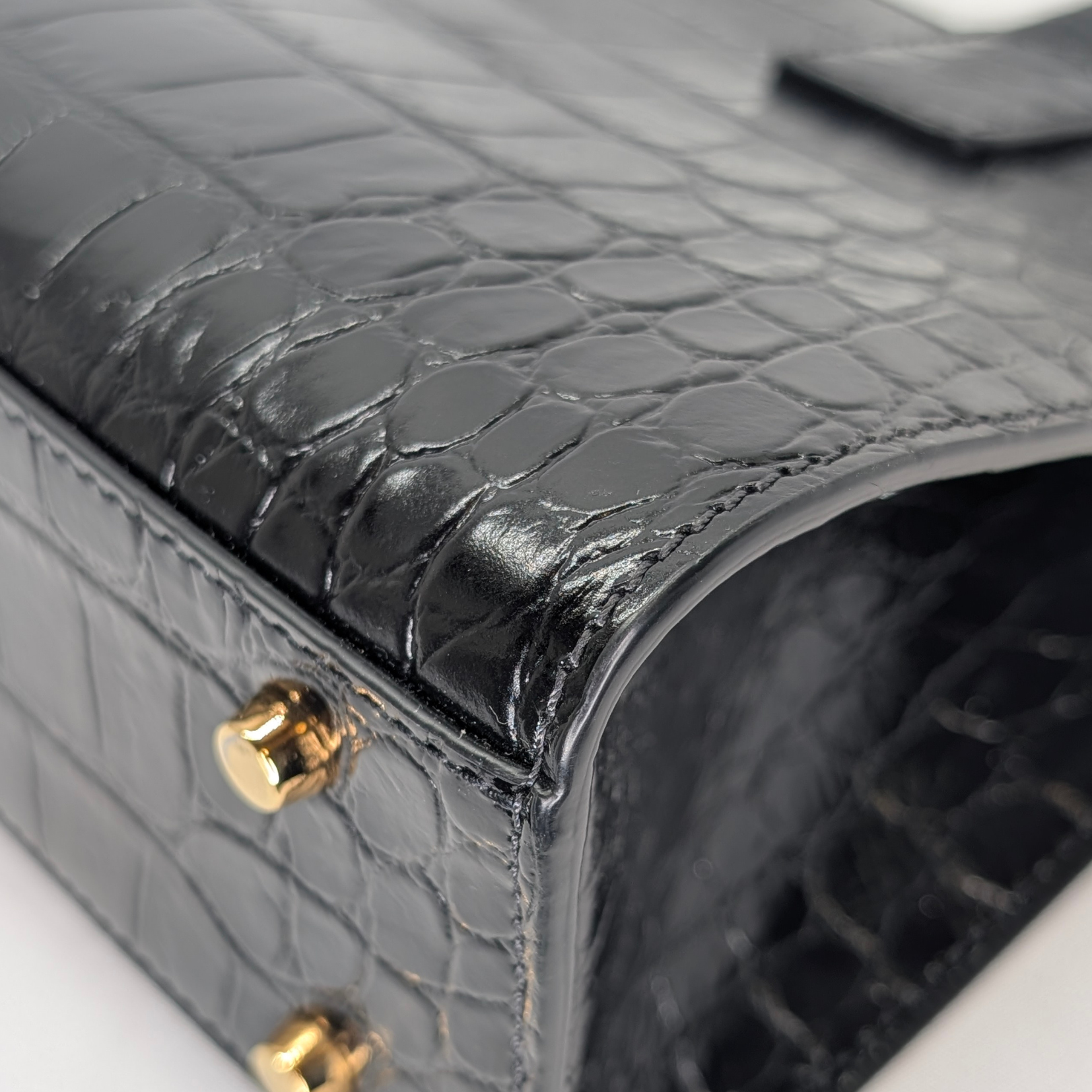 Versac Croc-Effect Medusa '95 Tote Bag Black