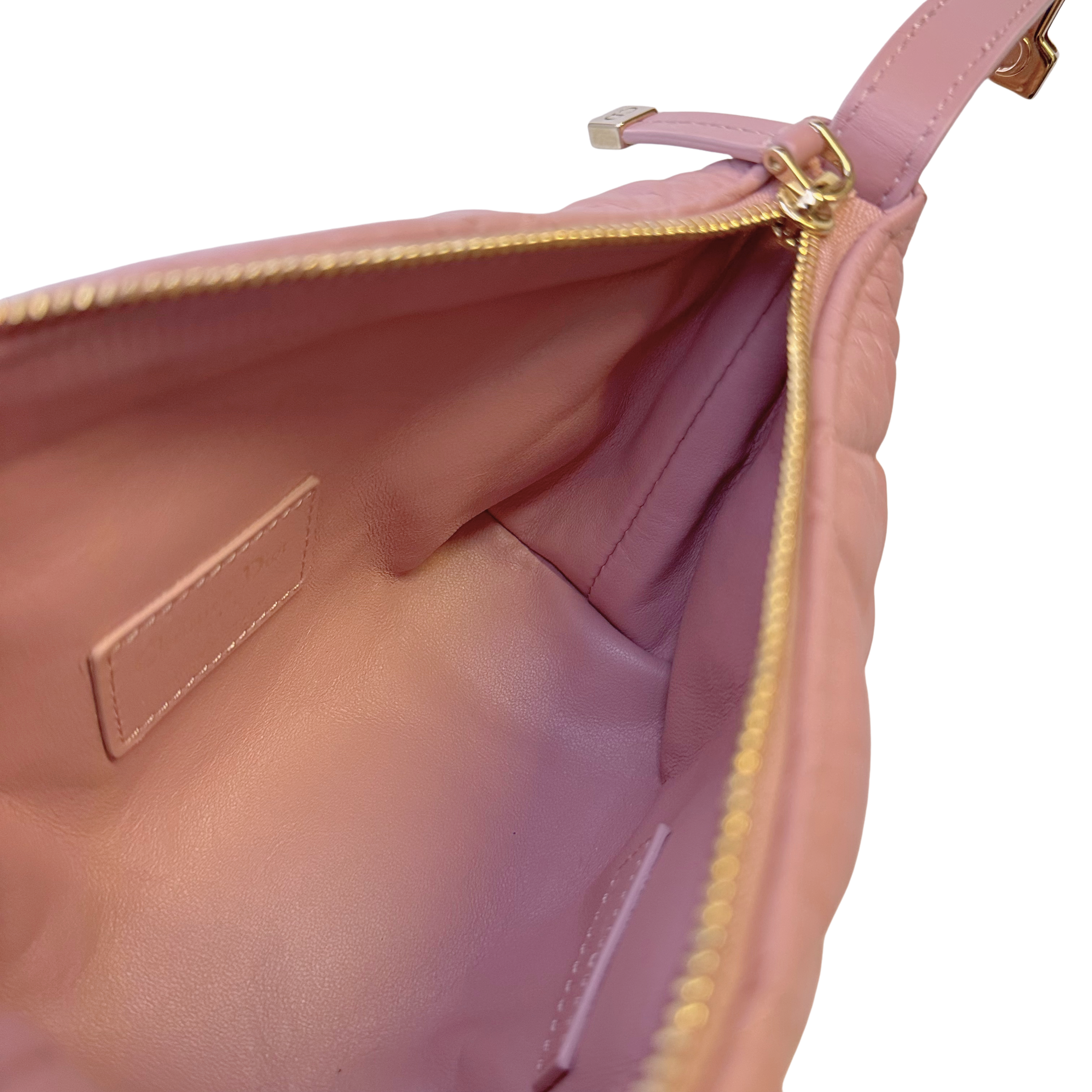Dior Macrocannage Nomad Travel Pouch Bag Calfskin Pink