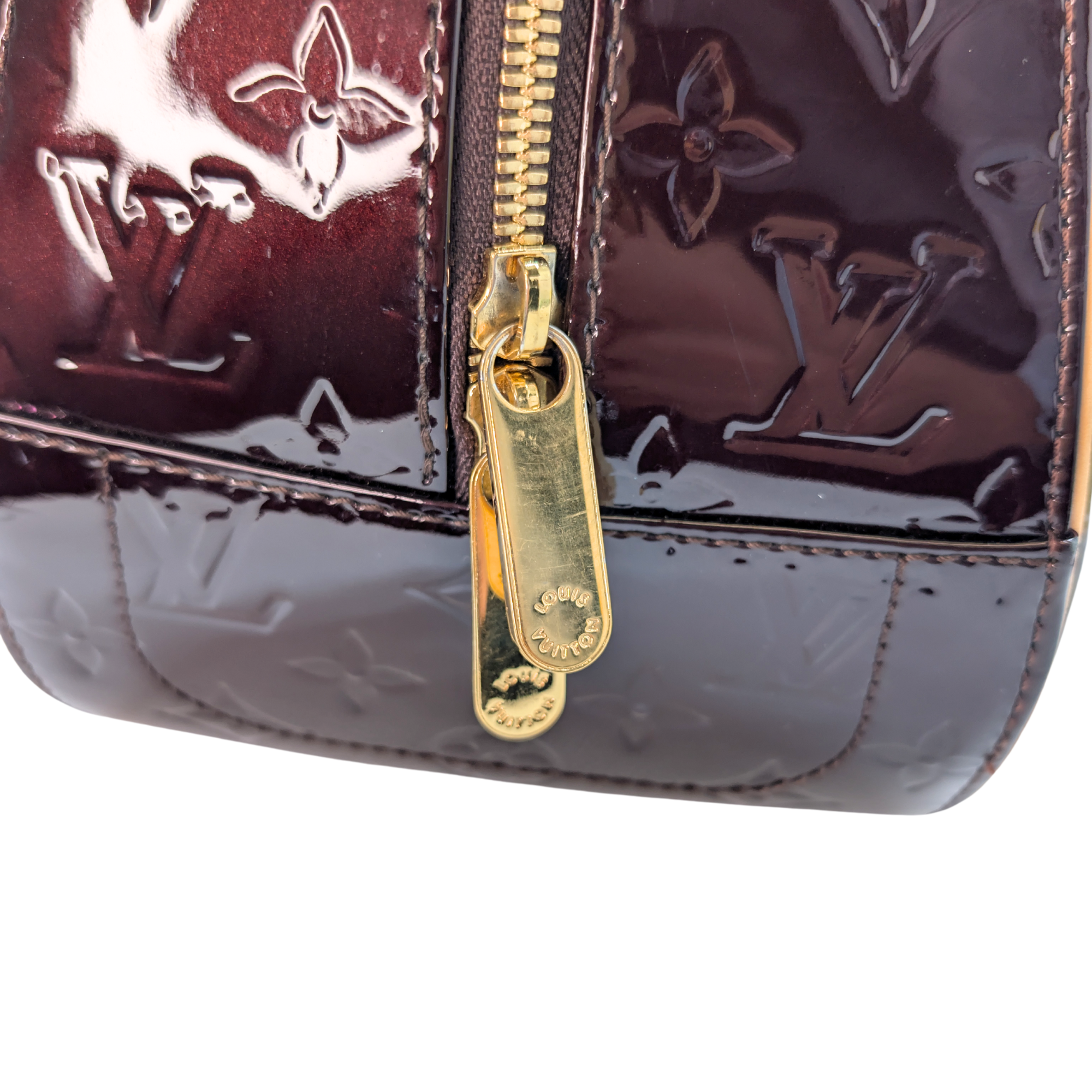 Louis Vuitton Summit Drive Vernis Patent Leather Handbag Burgandy