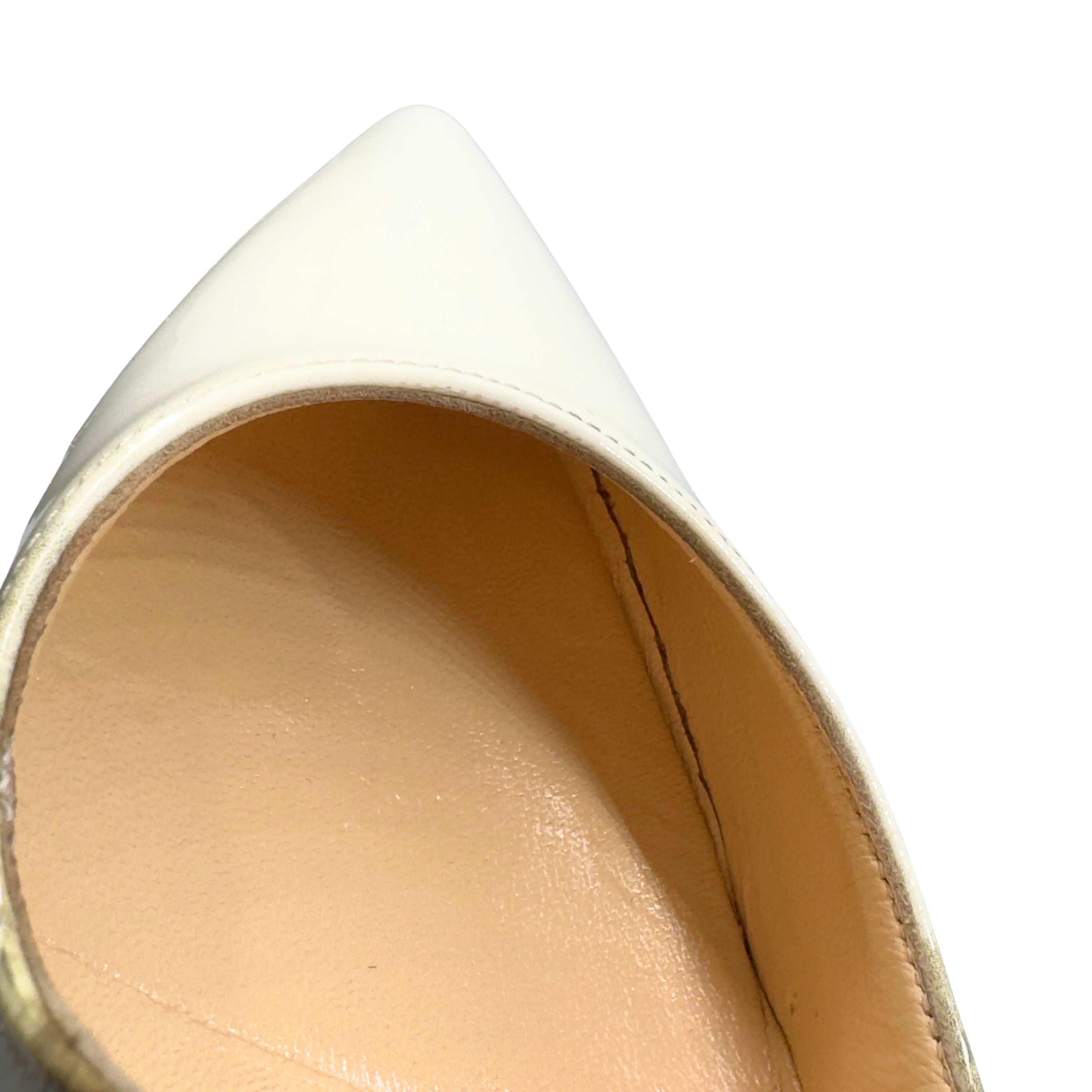 Christian Louboutin White Leopard Print So Kate Pumps 36