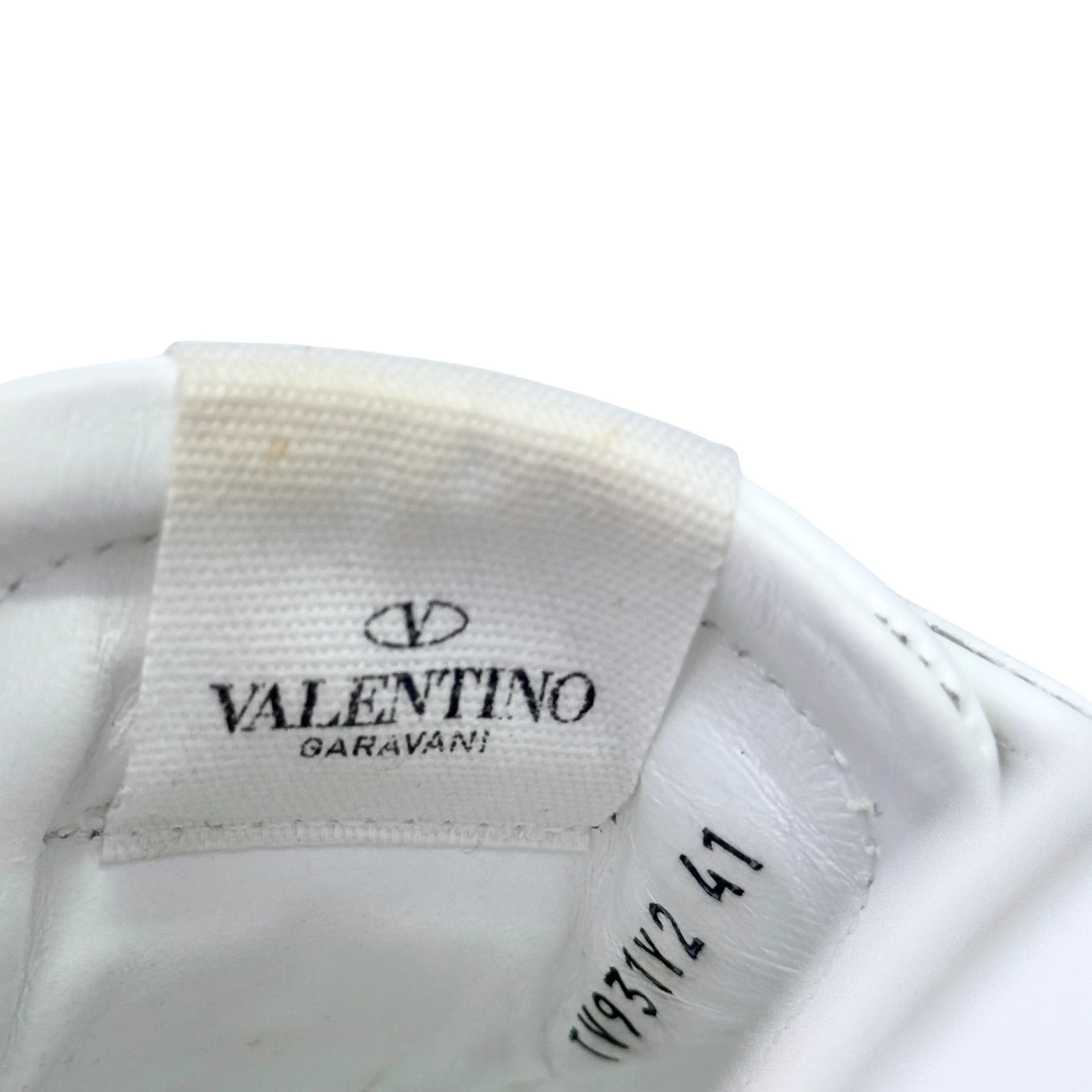 White Valentino RockStud Sneakers Women's 8 US - Lost Designer