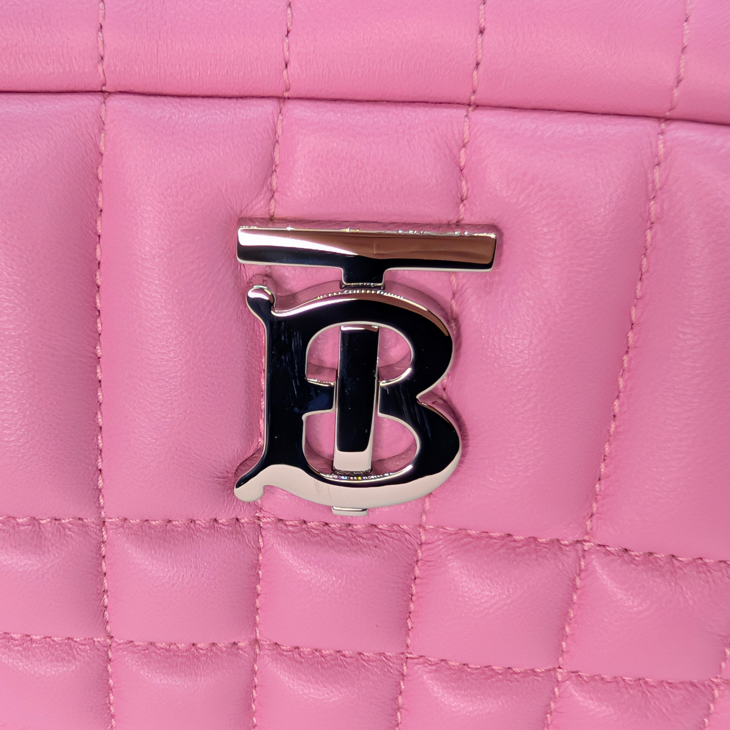 Burberry TB Mini Quilted Lambskin Lola Camera Bag Pink