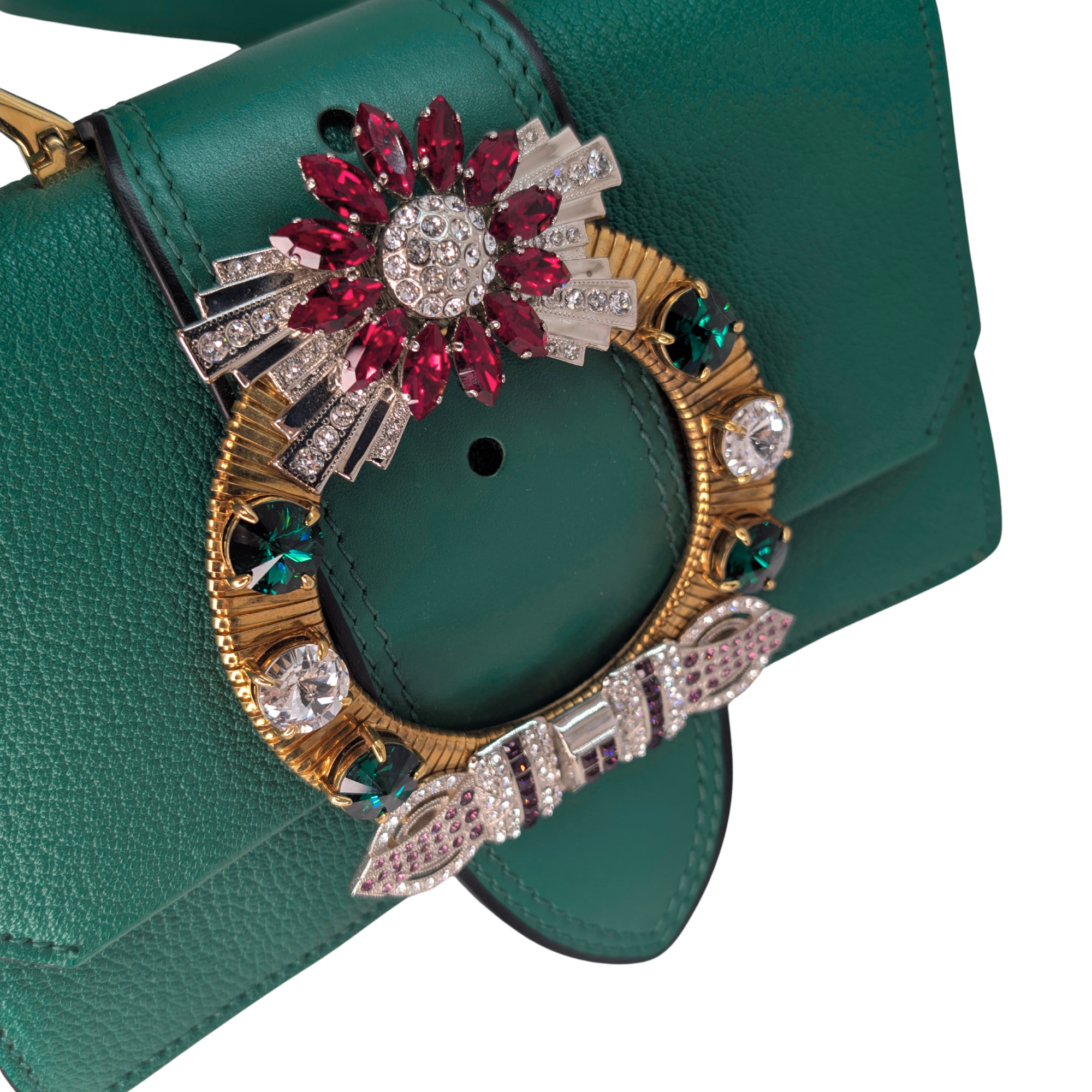 Miu Miu Madras Crystal Embellished Crossbody Bag