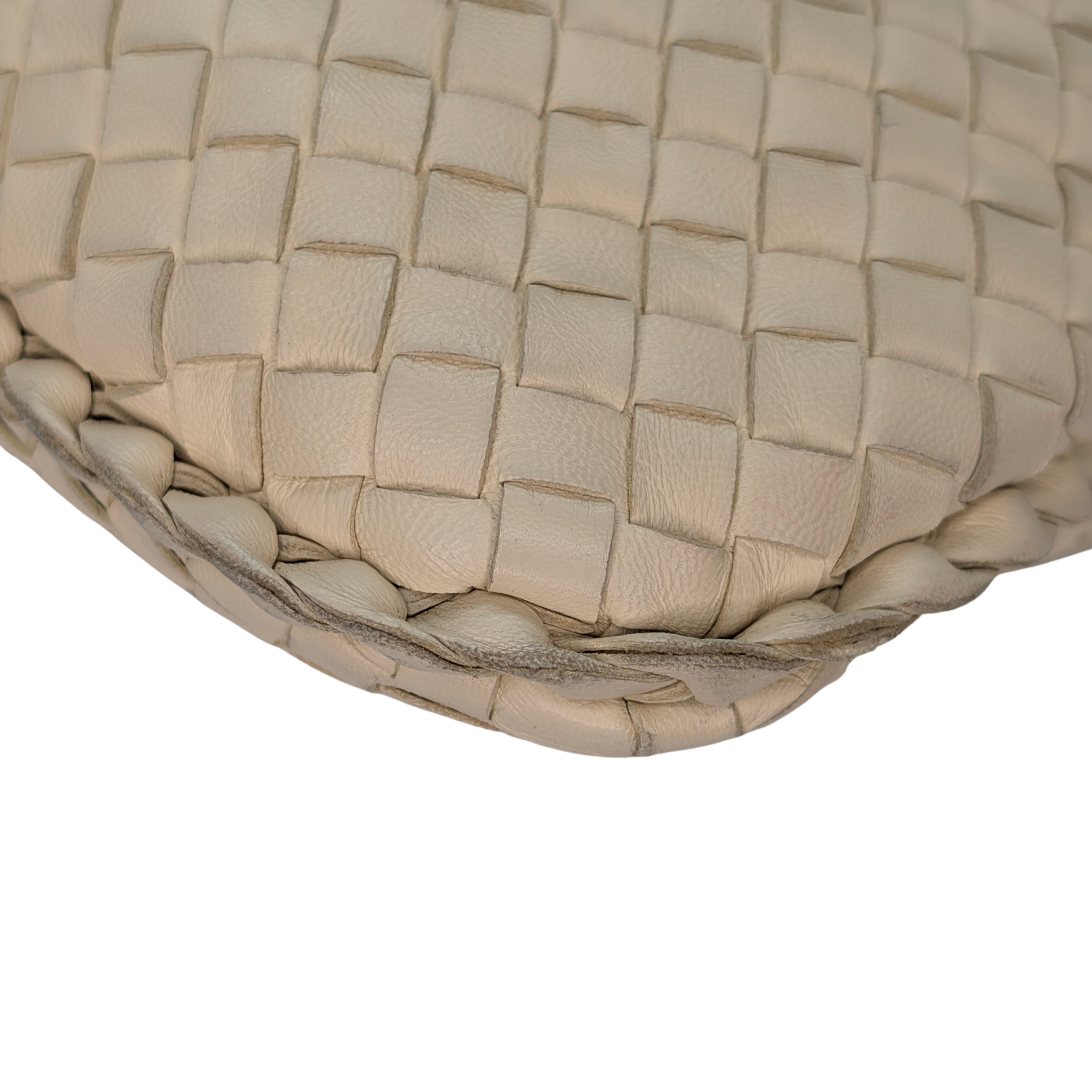 Bottega Veneta Intrecciato Large Hobo Bag Beige