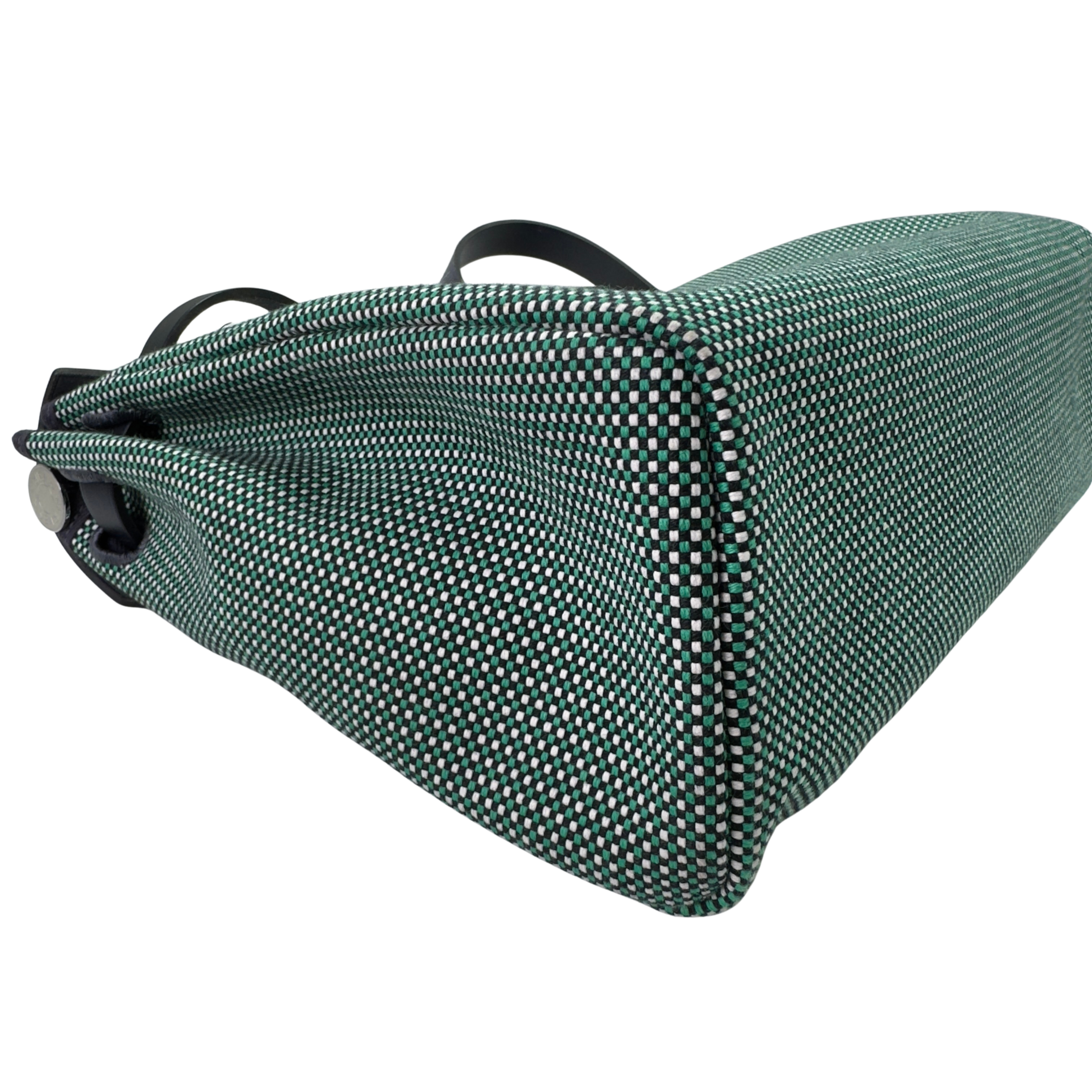 Hermés Herbag Zip 31 Criss Viking Quadrille Dark Green/Navy