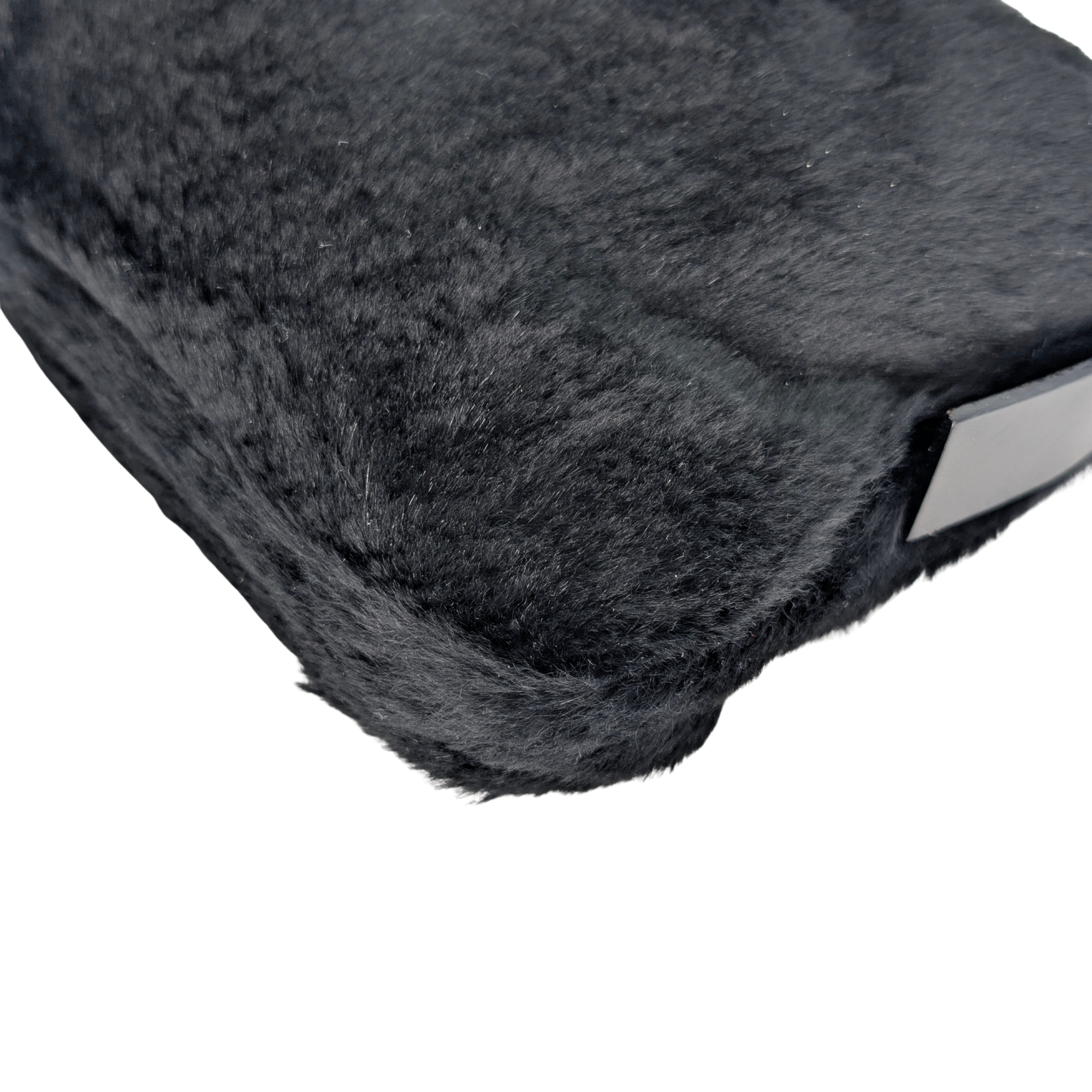 Fendi Rabbit Fur Baguette Handbag Black