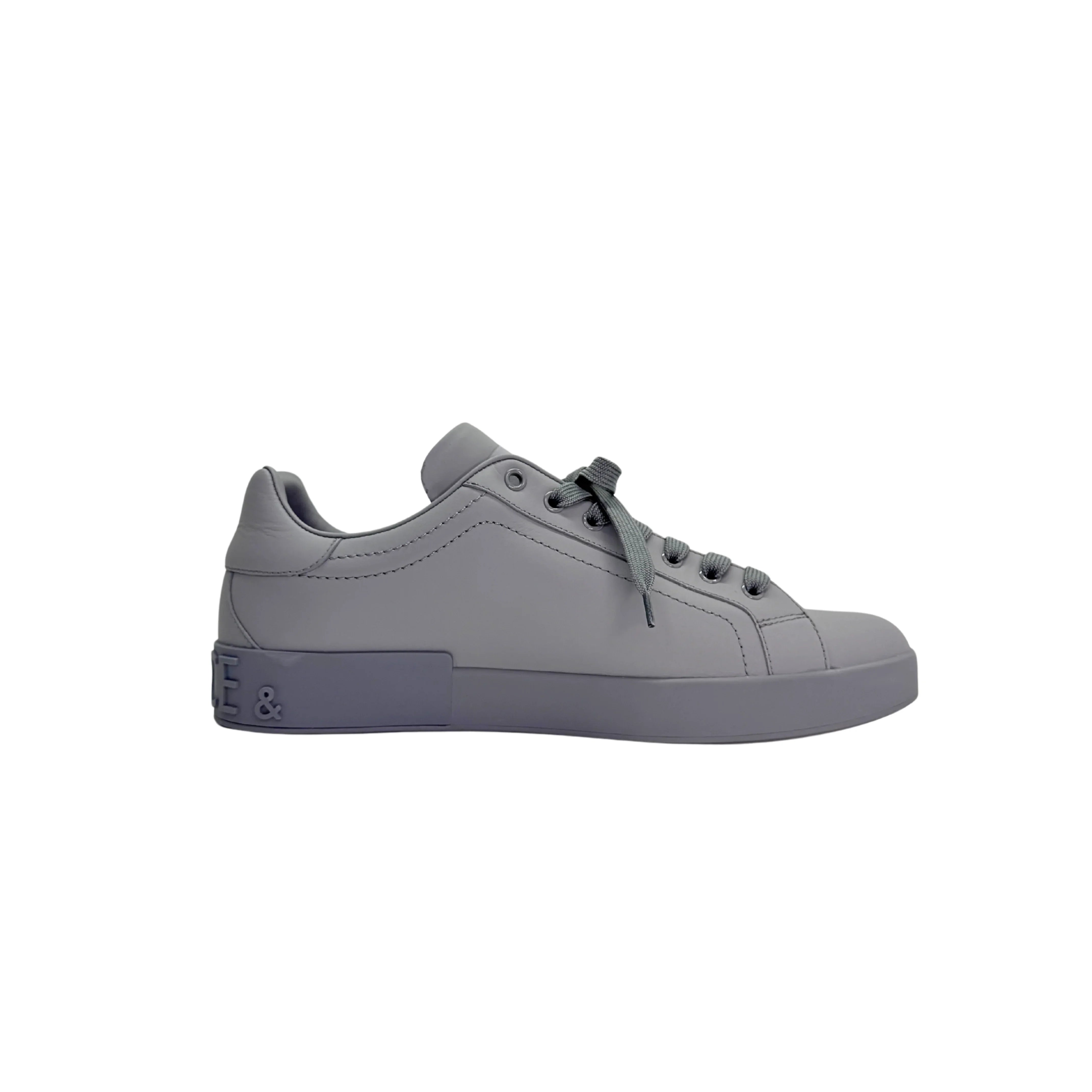 Dolce & Gabbana Men's Portofino Sneakers Leather Grey - Lost Designer