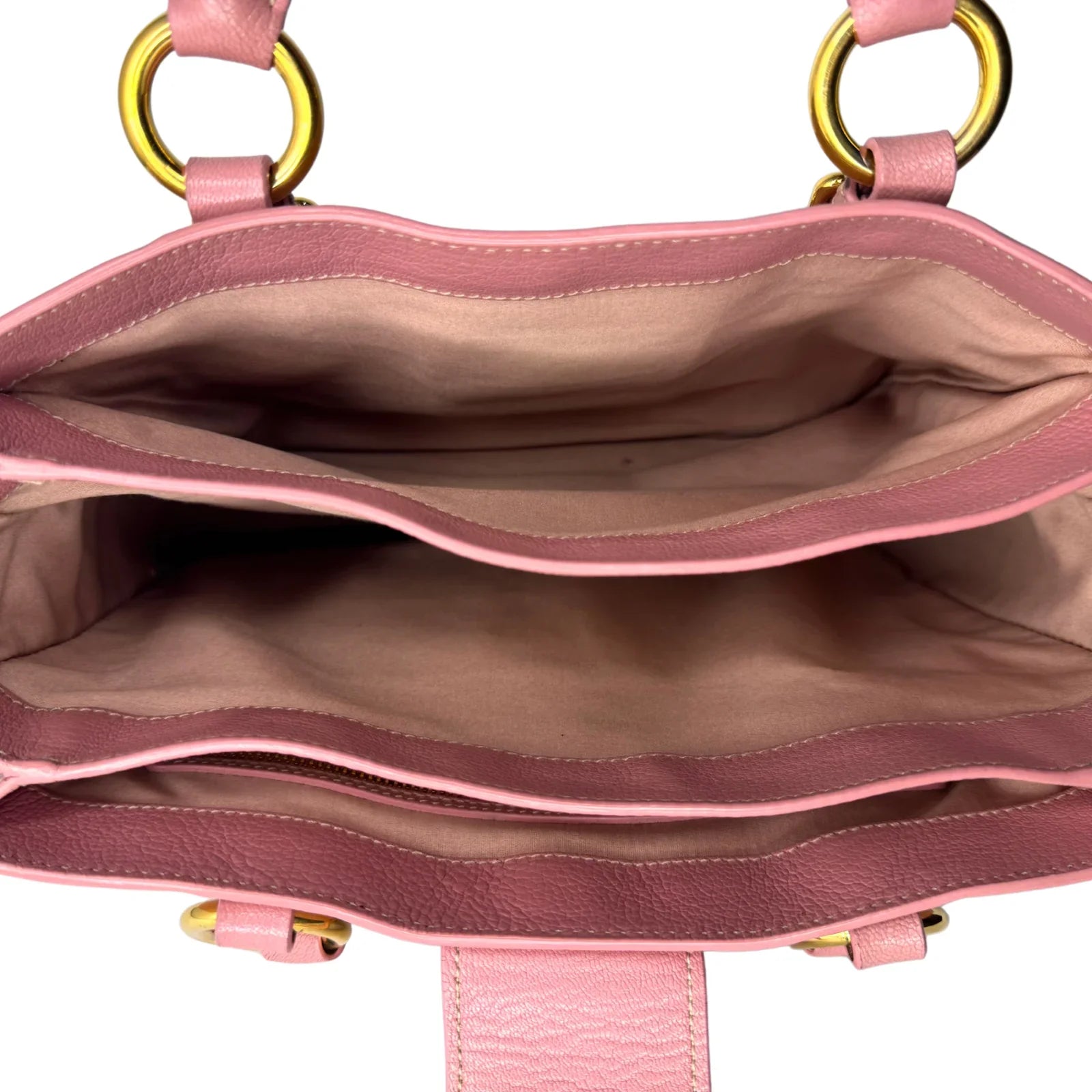 Miu Miu Goatskin Madras Shopping Crossbody Tote Bag Pink