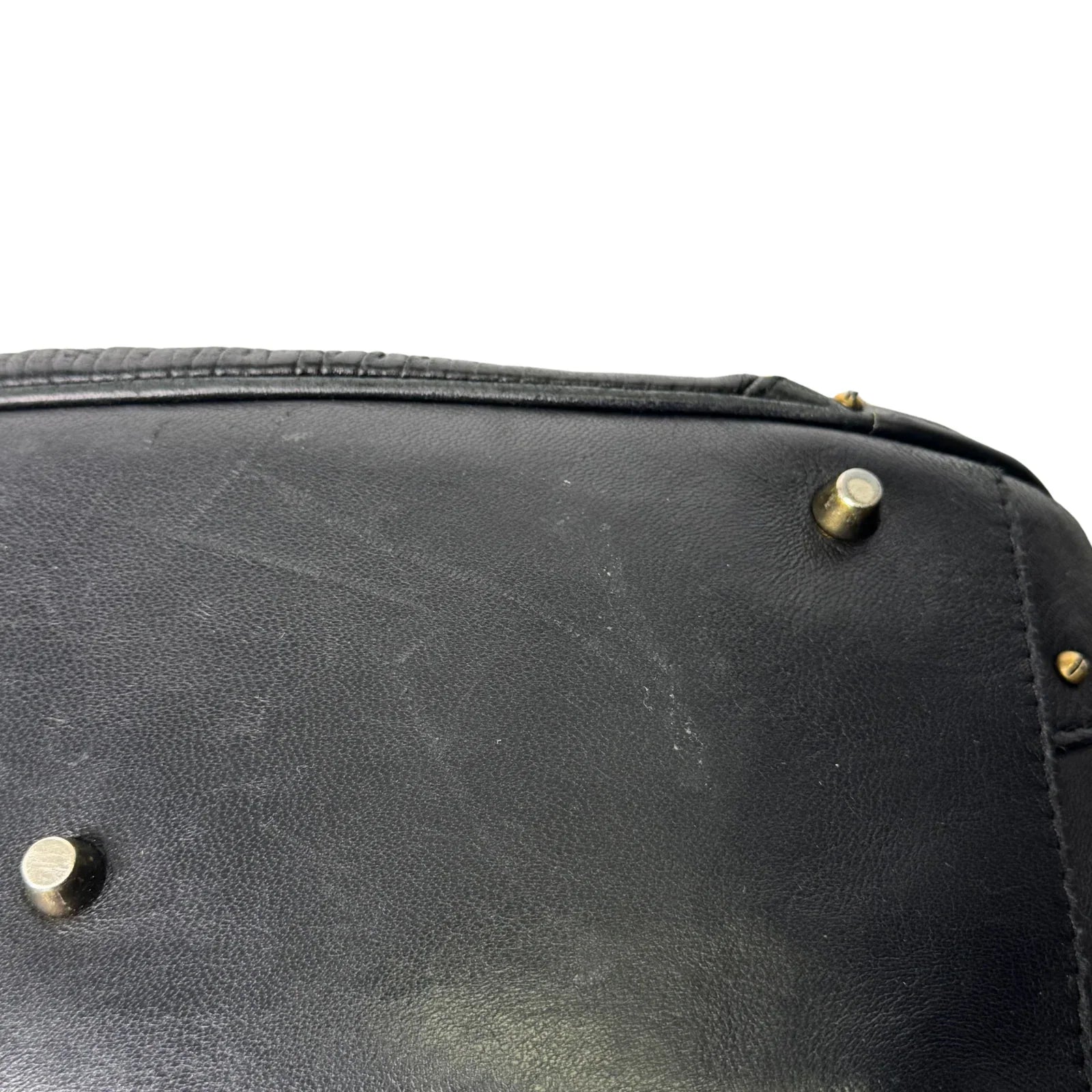 Burberry Black Studded Plissé Lambskin Leather Tote Bag
