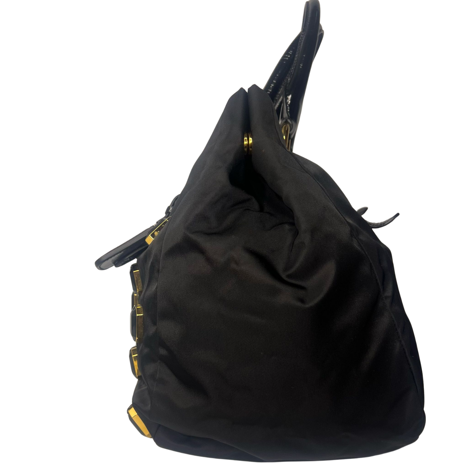 Prada Tessuto Nylon Pietre Jewelled Tote Bag – Black