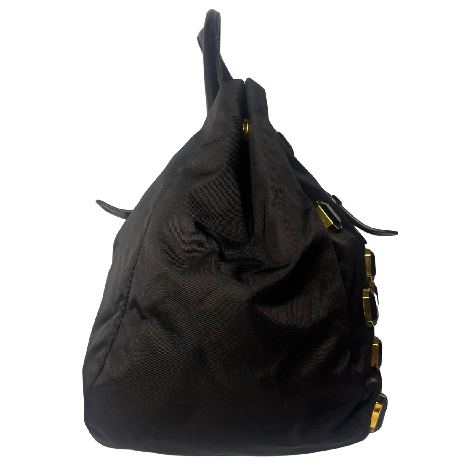 Prada Tessuto Nylon Pietre Jewelled Tote Bag – Black