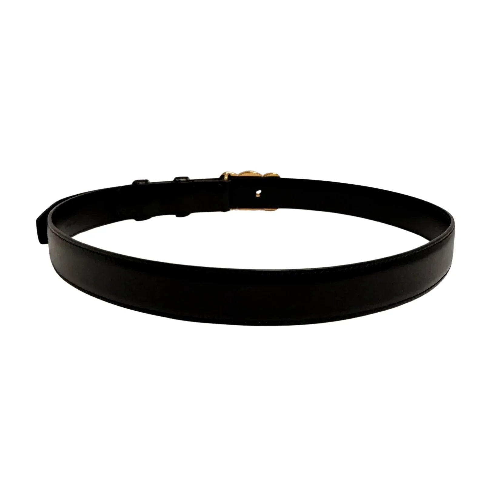 Celine Triomphe Leather Belt Black