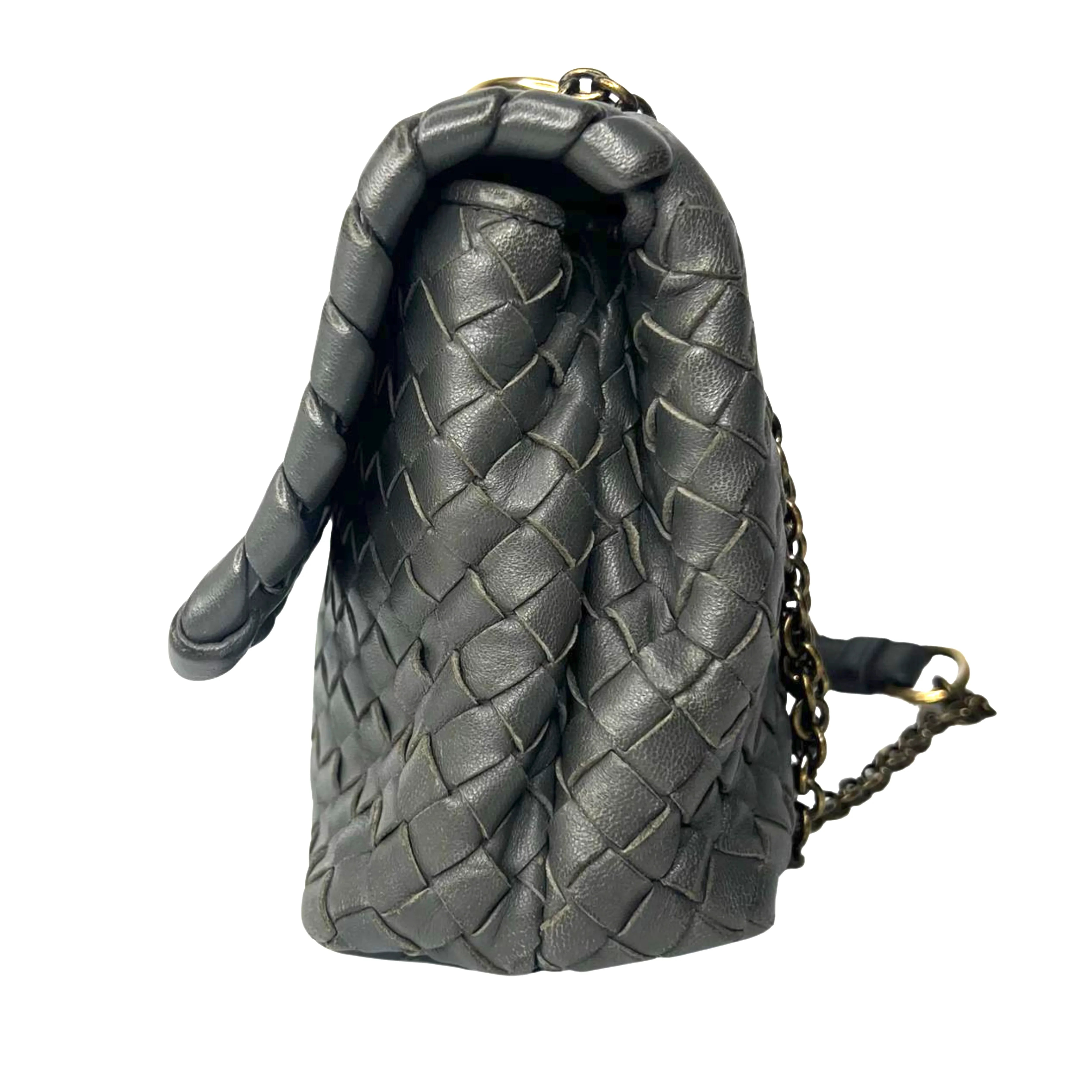 Bottega Veneta Nappa Intrecciato Medium Olimpia Bag – Steel Grey