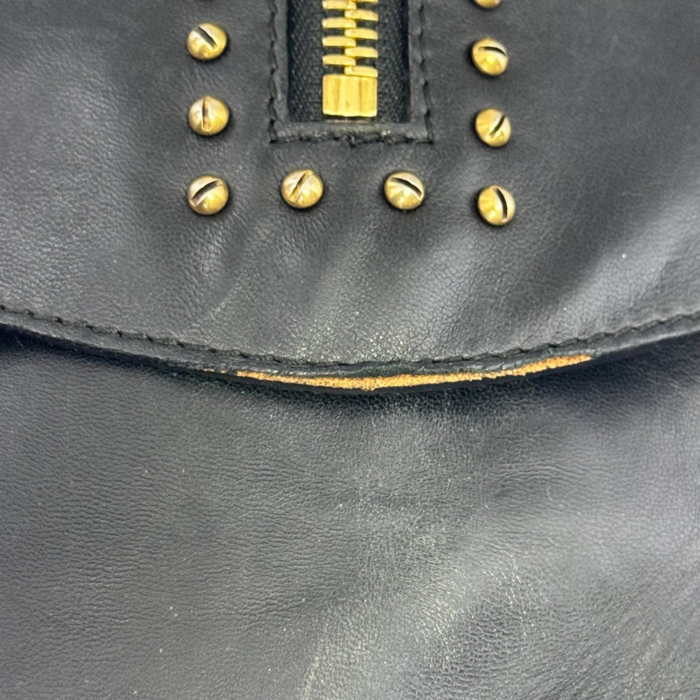 Burberry Black Studded Plissé Lambskin Leather Tote Bag
