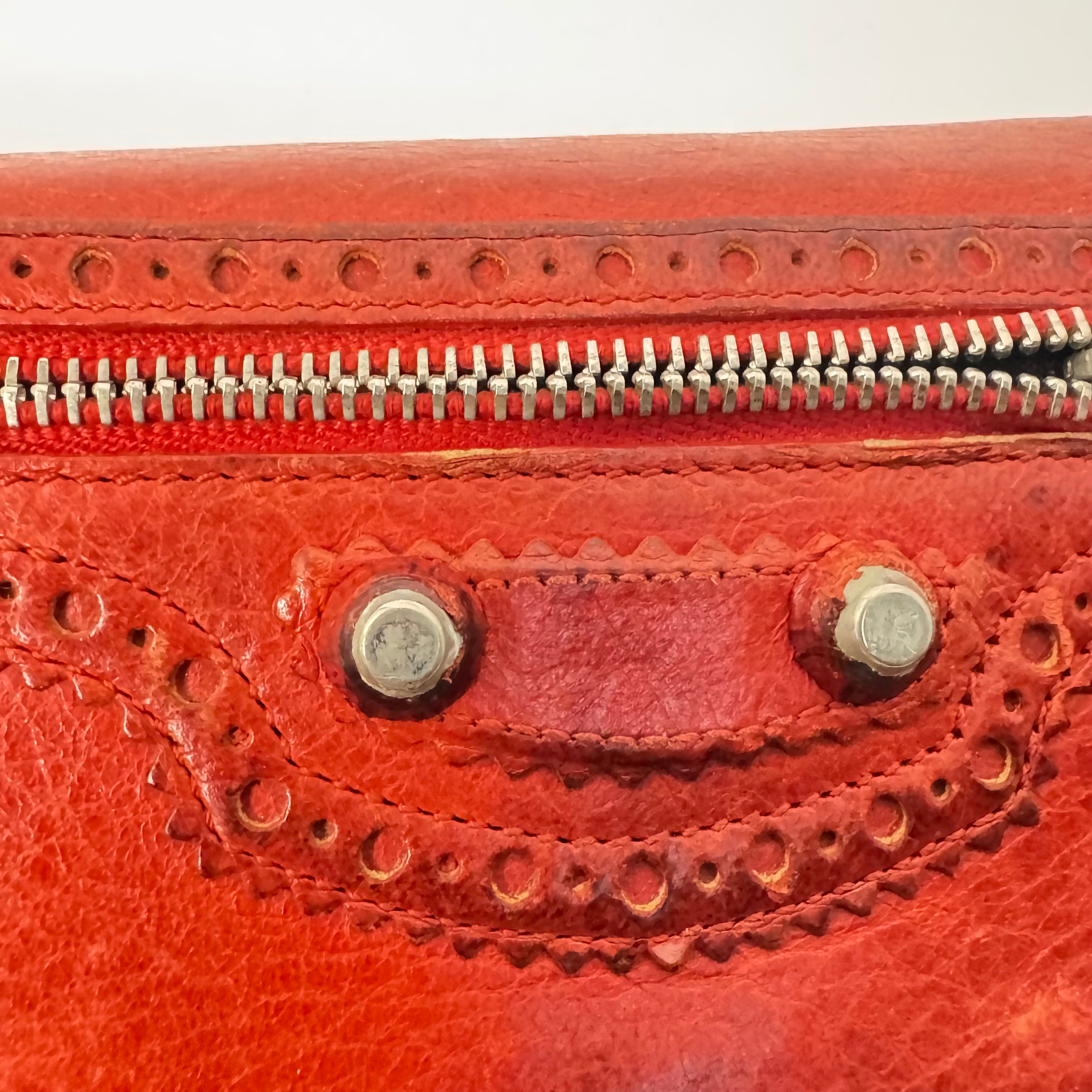 Balenciaga Red Lipstick Agneau Leather Giant 12 Gold Hardware Wallet
