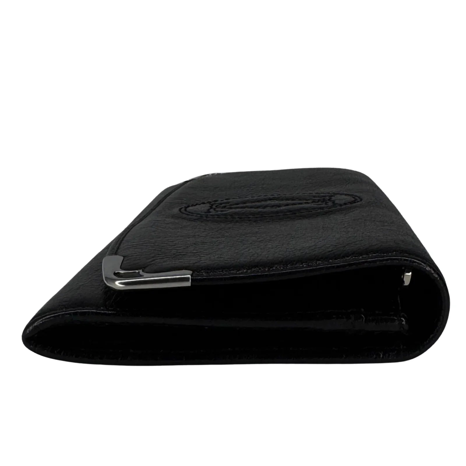 Cartier Black Leather Long Folding Wallet