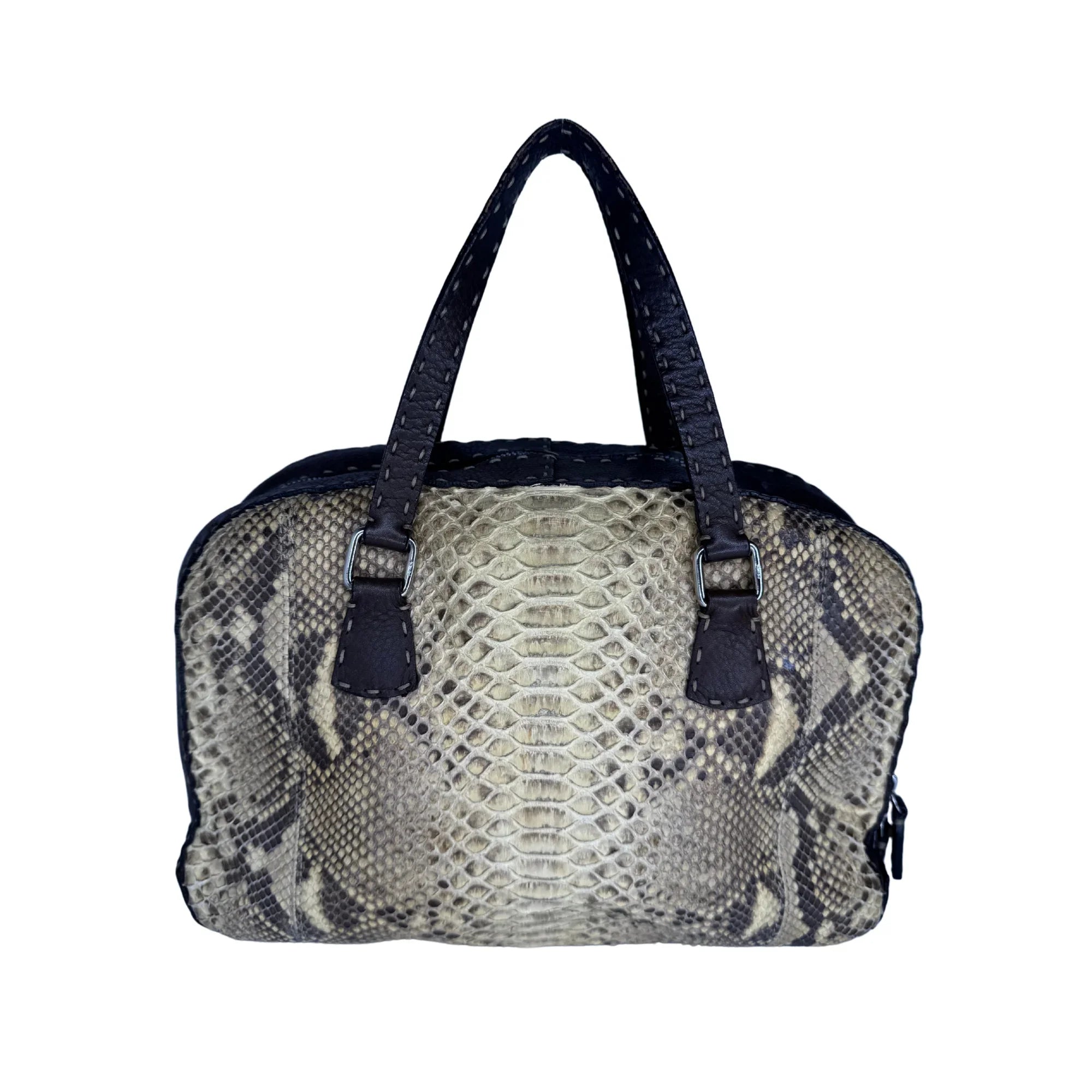 Fendi Selleria Snakeskin Leather Shoulder Bag