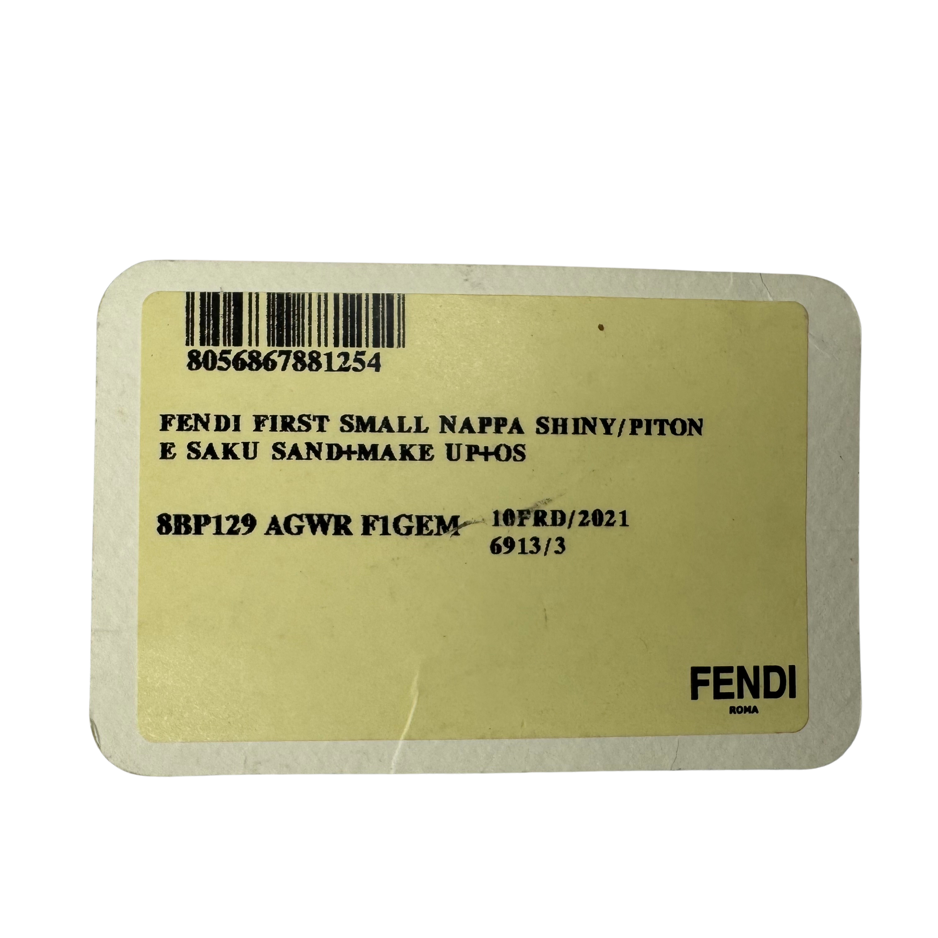 Fendi First Small Shiny Nappa Beige Snakeskin Lambskin Crossbody Bag