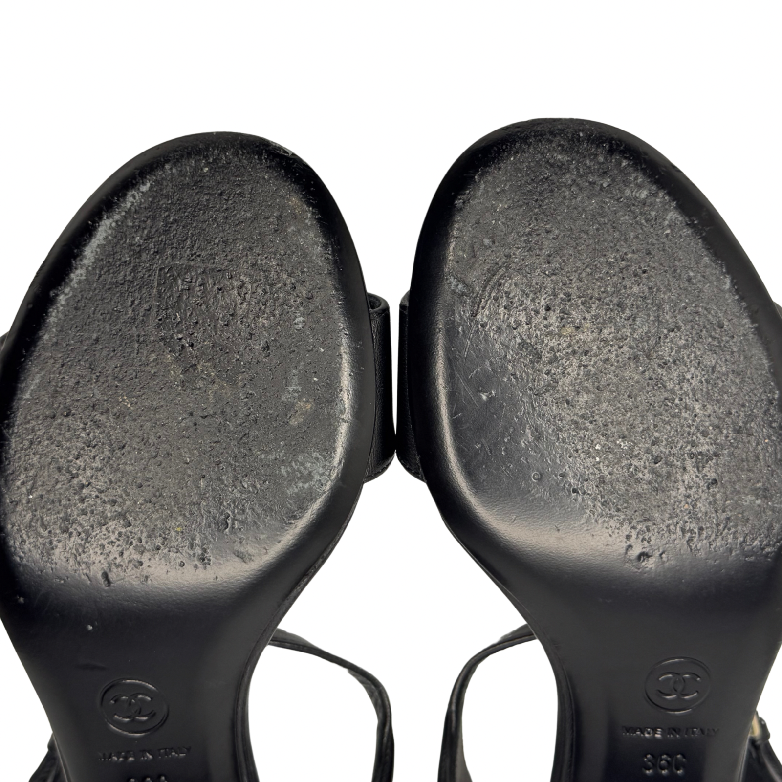 Chanel Black Lambskin Leather Classic Sandals – Size 36C